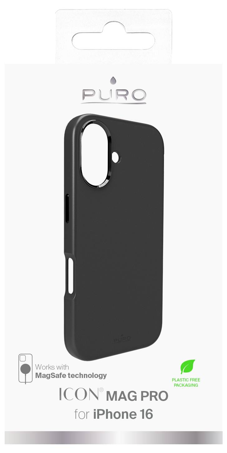sbs mobile Tapa Apple iPhone 16 Schwarz Compatible con MagSafe PUIPC1661ICONMPBLK-1