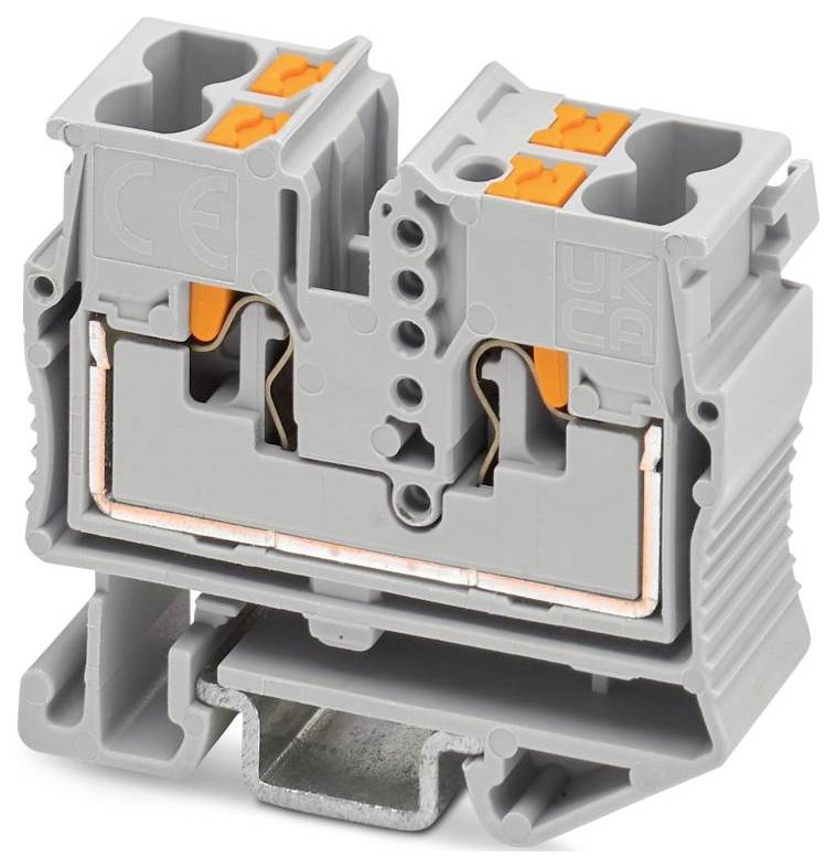 Phoenix Contact 1429436 Miniborne de paso Terminal Push-In Gris 50 UD(S). Piece-0