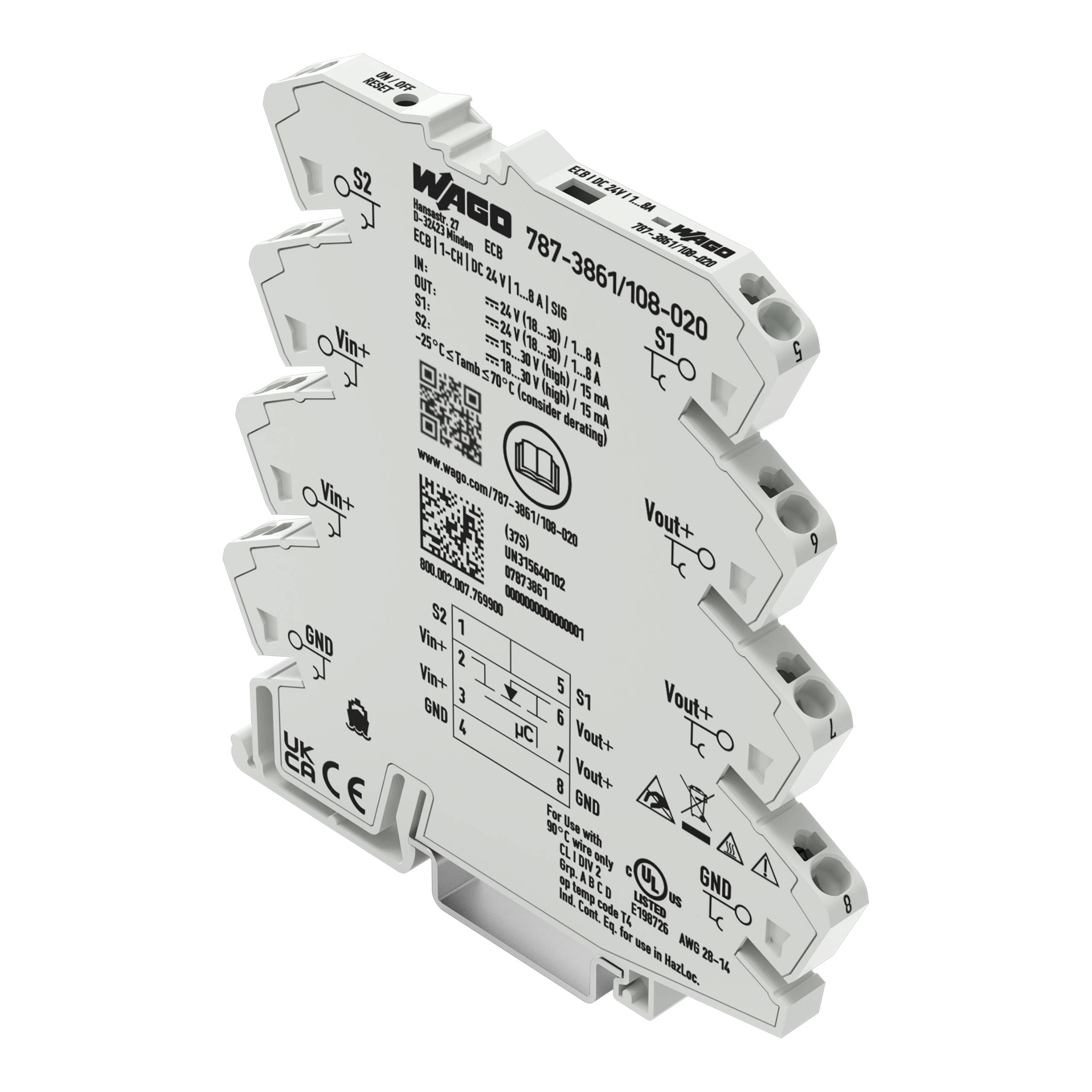 Relé auxiliar WAGO 787-3861/108-020 1 UD(S).-0