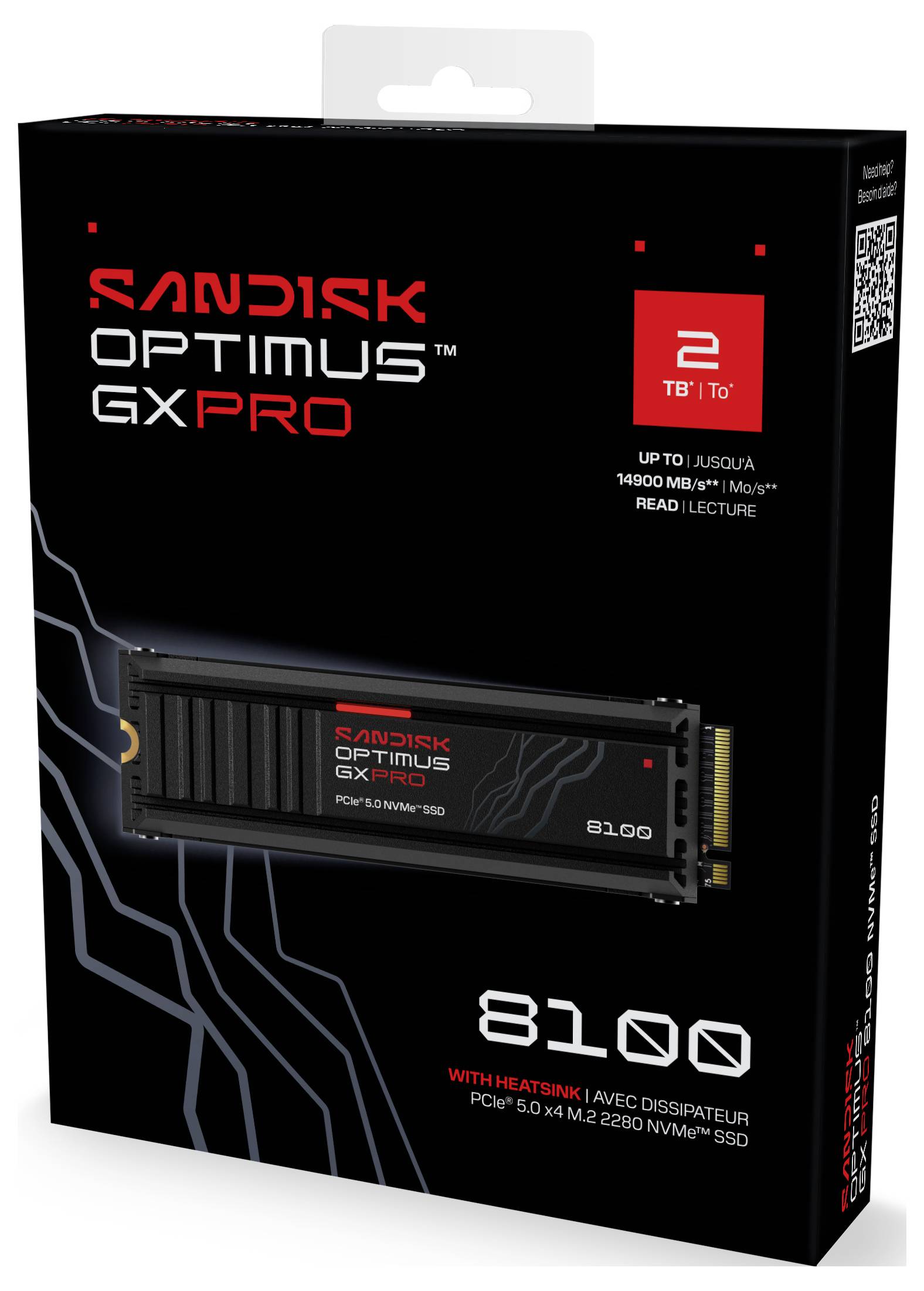 SanDisk Optimus GX PRO 8100 2 TB SSD NVMe/PCIe M.2 interno PCIe® 5.0 x4 NVMe™ 2.0 Minorista SDSP82200TAH-000E0-6