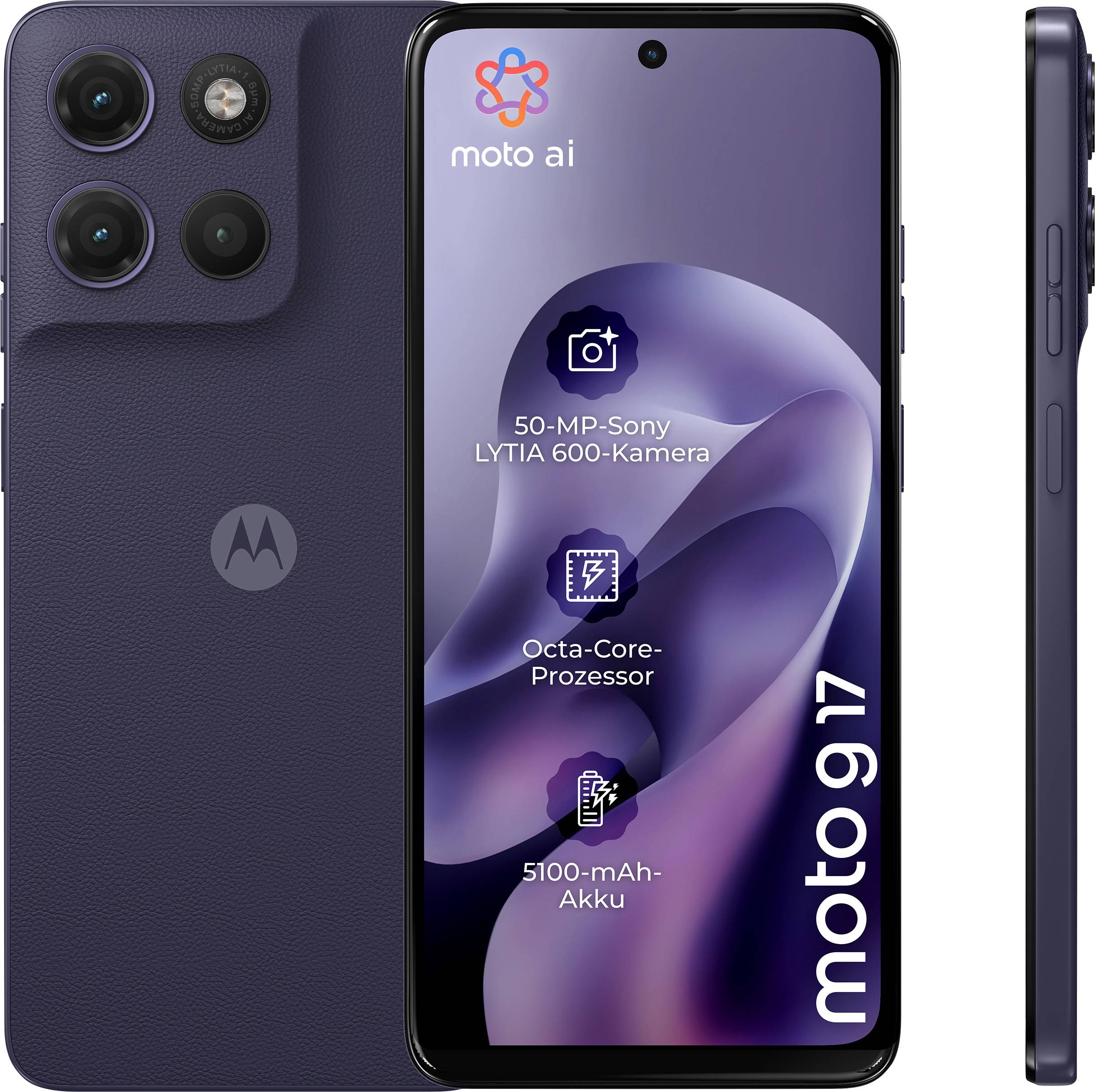 Motorola moto g17 128 Lila Clase de eficiencia energética A (A - G) 17.1 cm (6.72 In.) Teléfono inteligente o smartphone-0