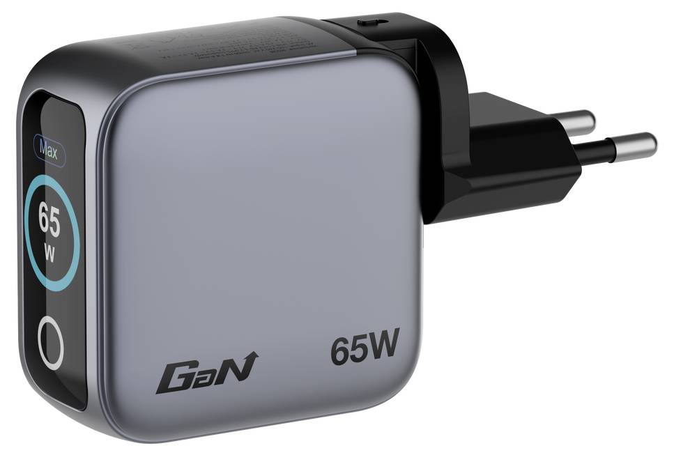 Verbatim 30238 Cargador USB 65 W Conector USB-C®, Conector hembra USB-A QC 3.0, Power Delivery 3.0 Gris Interior GaN-2
