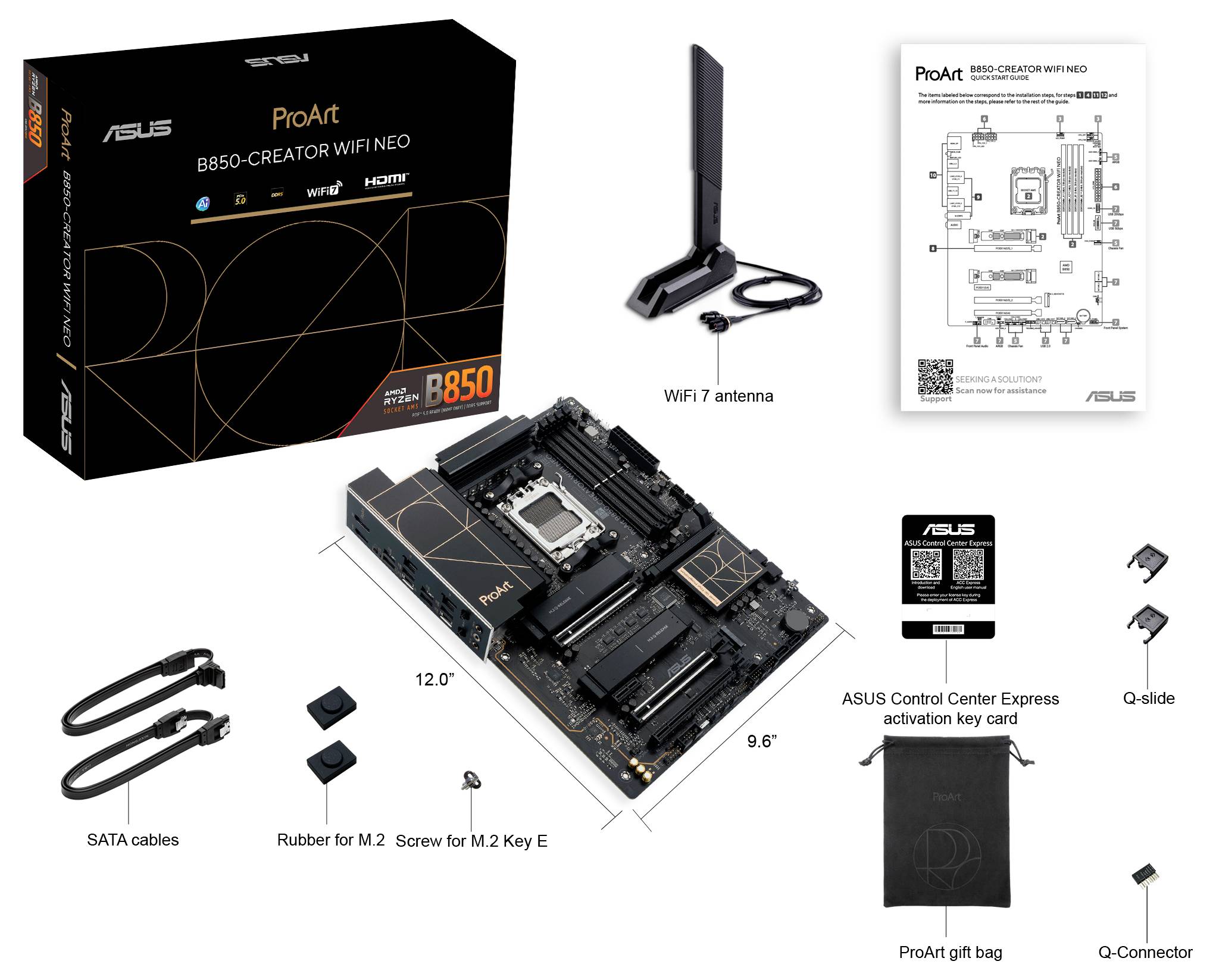 Asus PROART B850-CREATOR WIFI NEO ATX MB Placa base Portalámparas #####AMD AM5 Factor de forma ATX-3