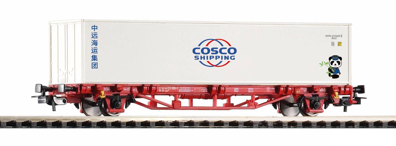 PIKO 27749 Vagón portacontenedores DC Contenedor de 40" Cosco