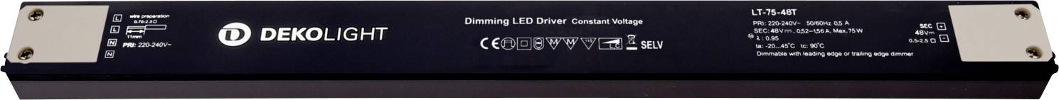 Deko Light Long-Flat Transformador de LED Tensión constante 75 W 520 mA - 1560 A 48 V/DC 1 UD(S).