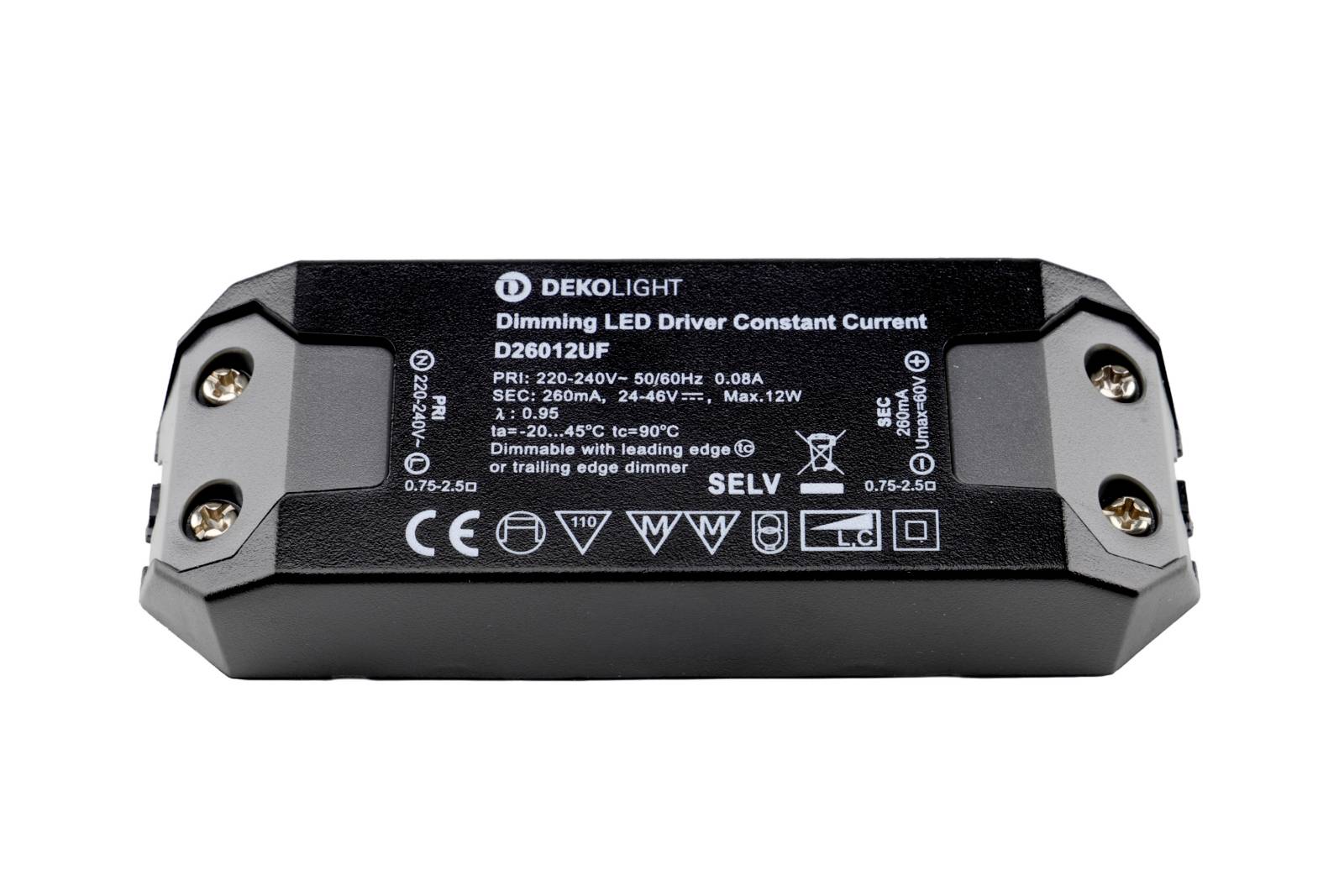 Deko Light BASIC Transformador de LED Corriente constante 12 W 260 mA 23 - 46 V/DC 1 UD(S).