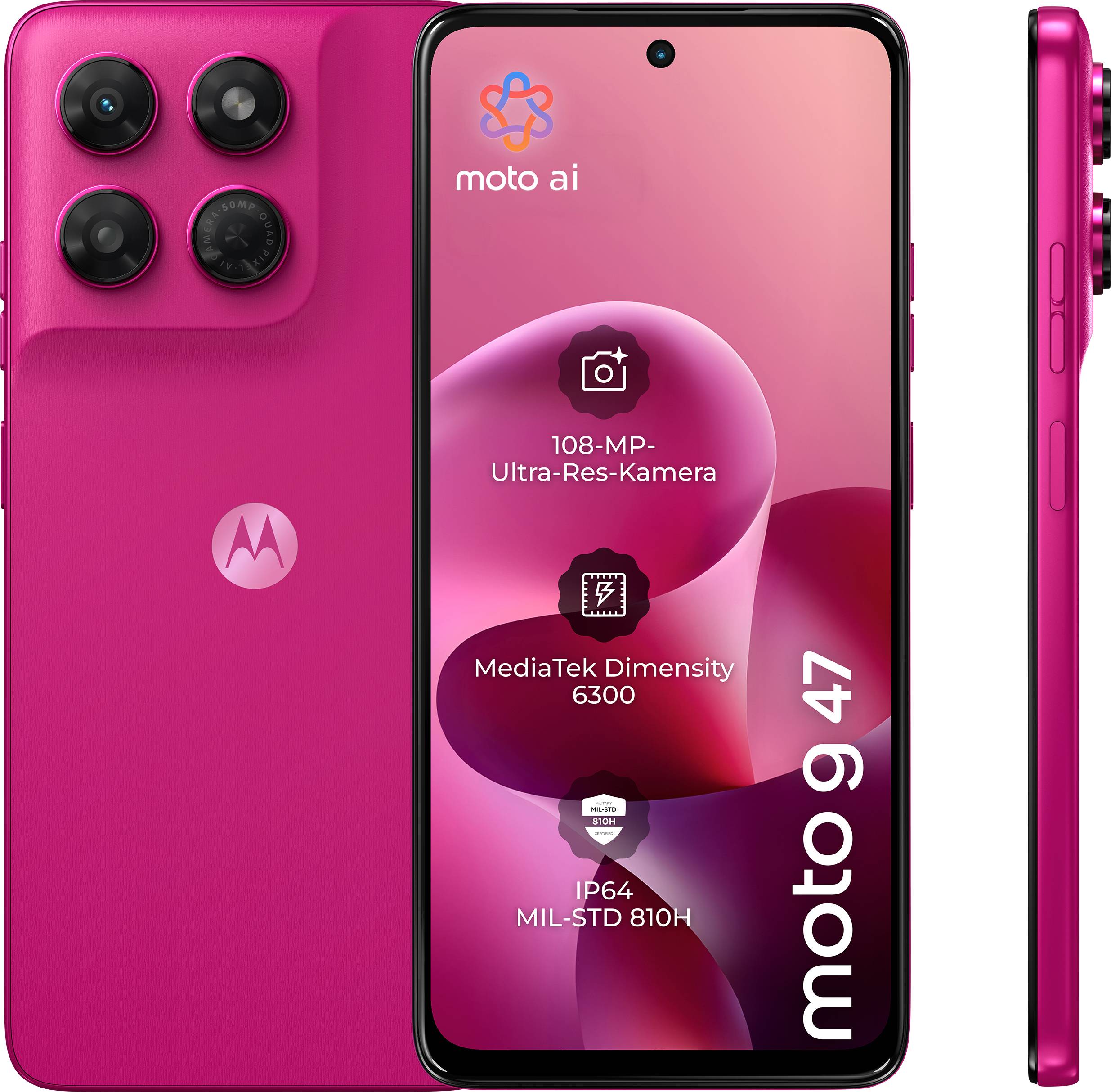 Motorola moto g47 128 GB Rosa Clase de eficiencia energética A (A - G) 16.9 cm (6.67 In.) Teléfono inteligente o smartph-0