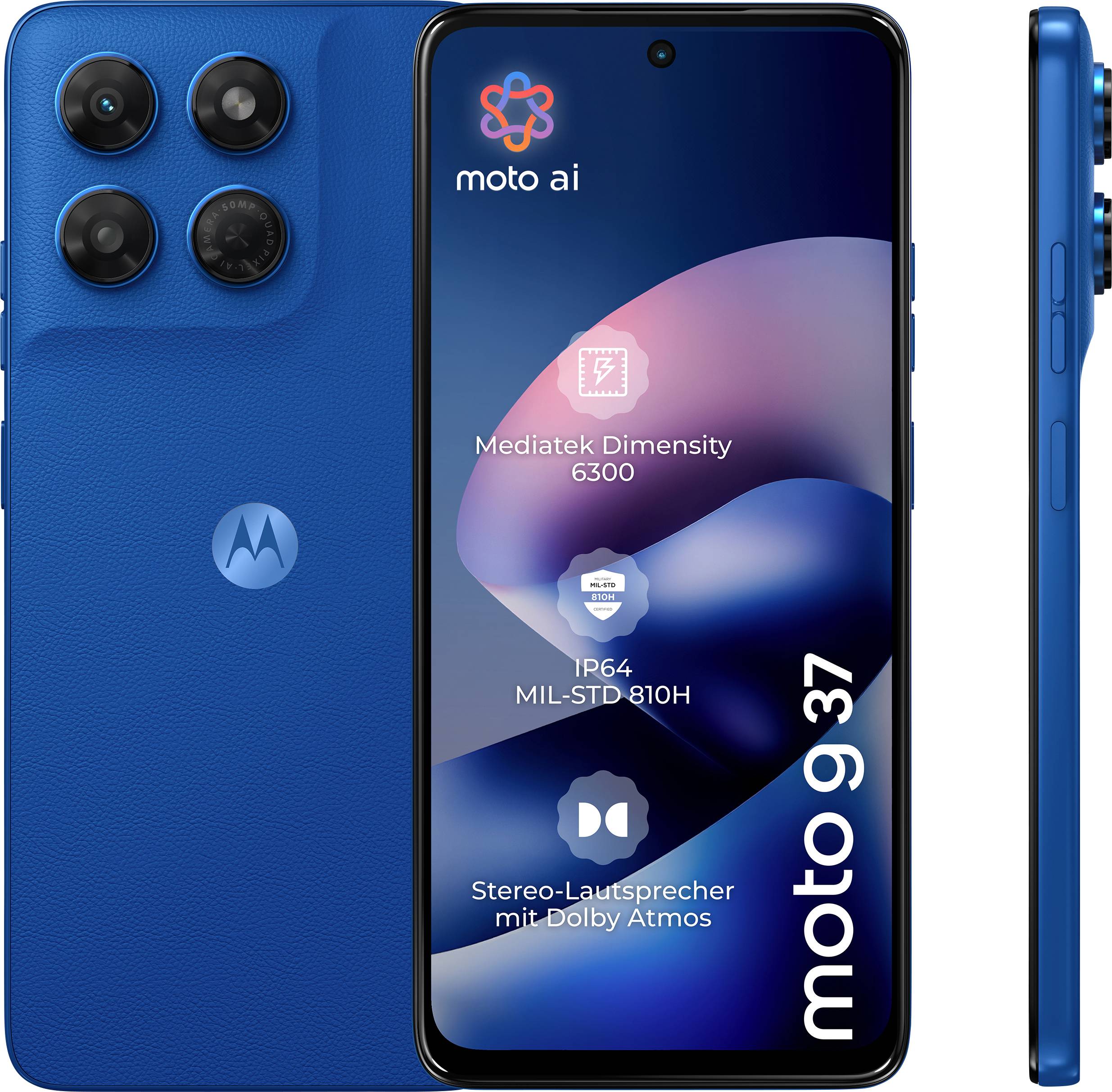 Motorola moto g37 128 GB Blau Clase de eficiencia energética A (A - G) 16.9 cm (6.67 In.) Teléfono inteligente o smartphone
