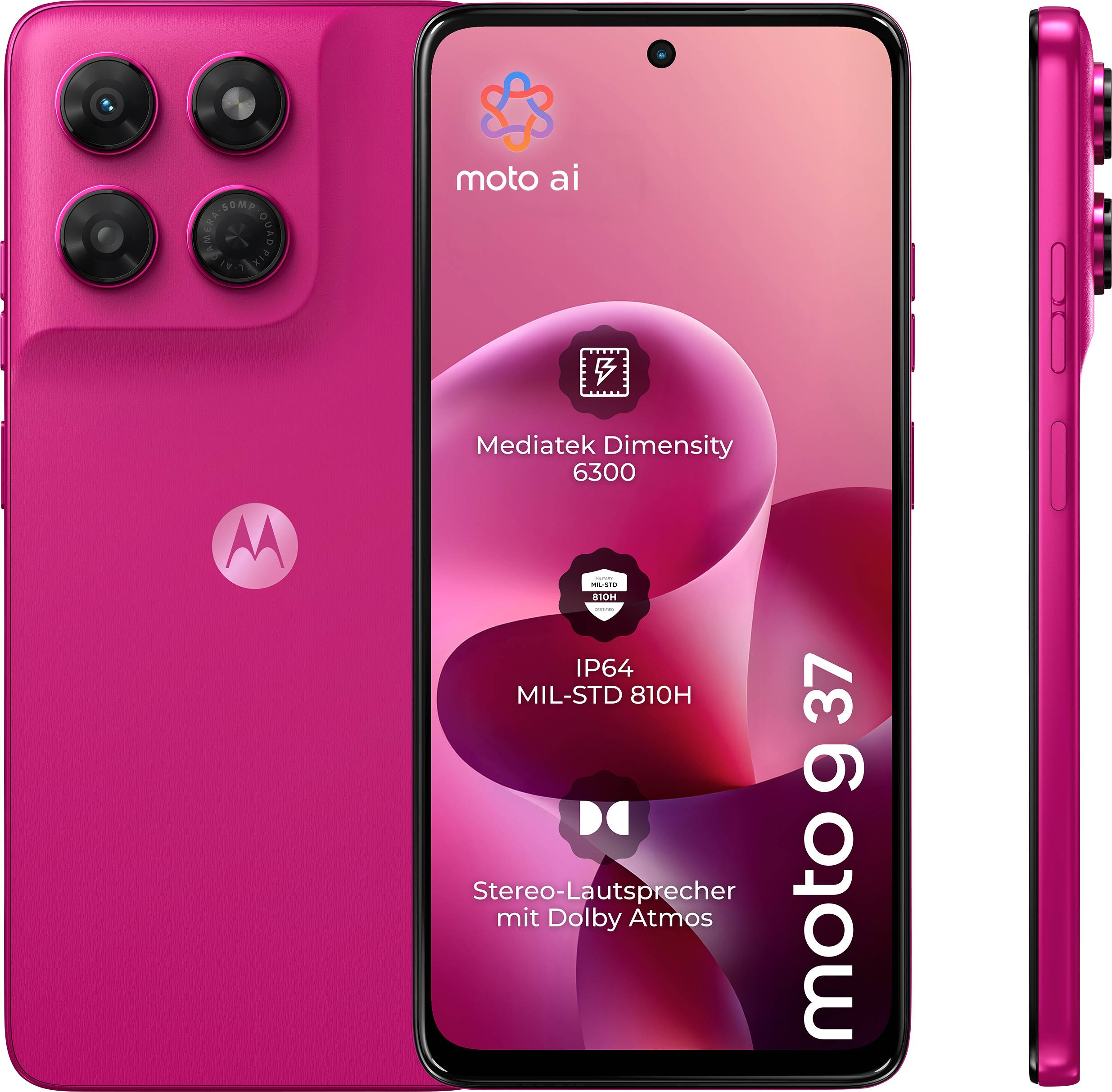 Motorola moto g37 128 GB Rosa Clase de eficiencia energética A (A - G) 16.9 cm (6.67 Zoll) Teléfono inteligente o smartphone