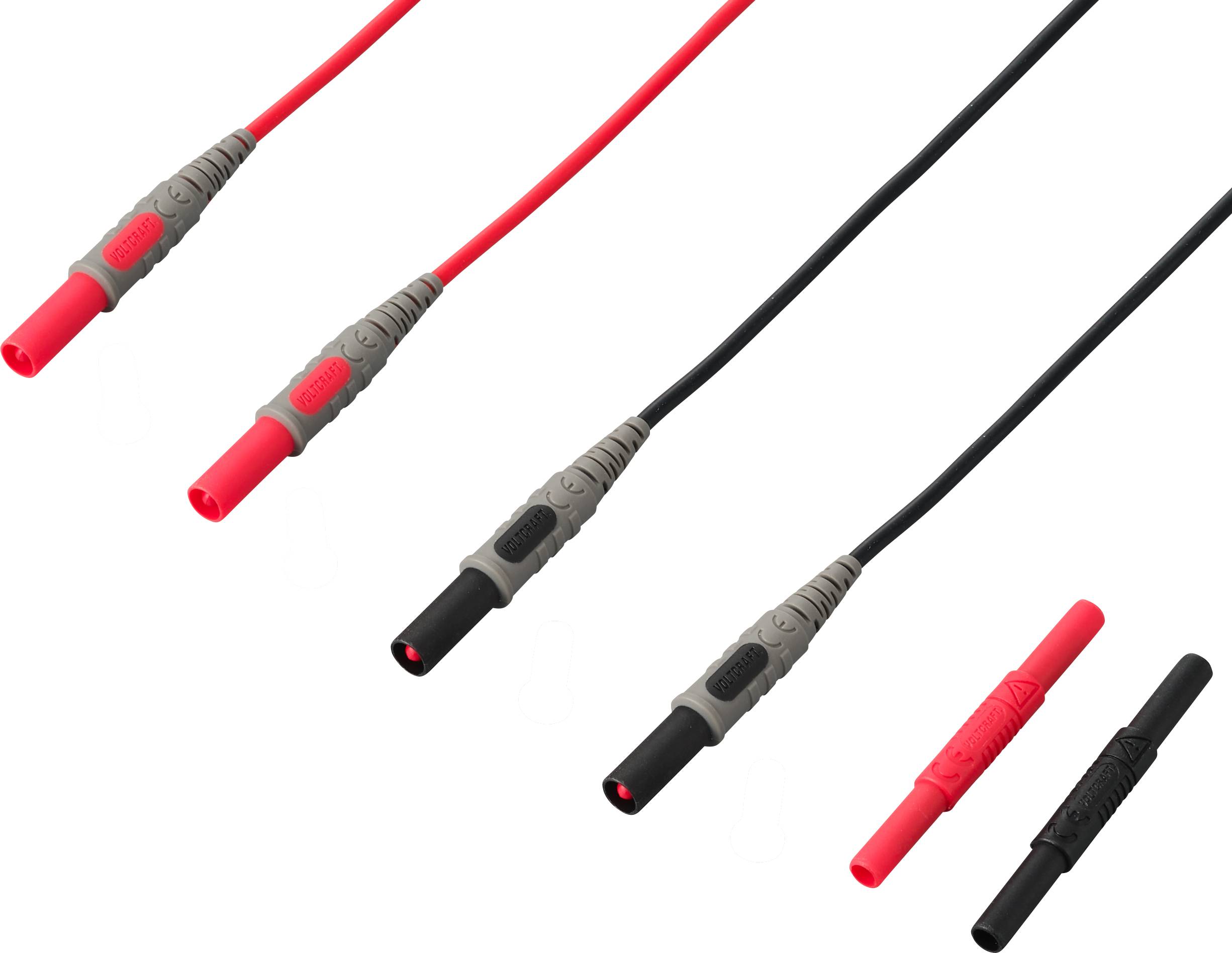 VOLTCRAFT MSL-533 Cableado de medición Conector de 4 mm Conector de 4 mm 1.5 m Rot, Negro 1 Par-0
