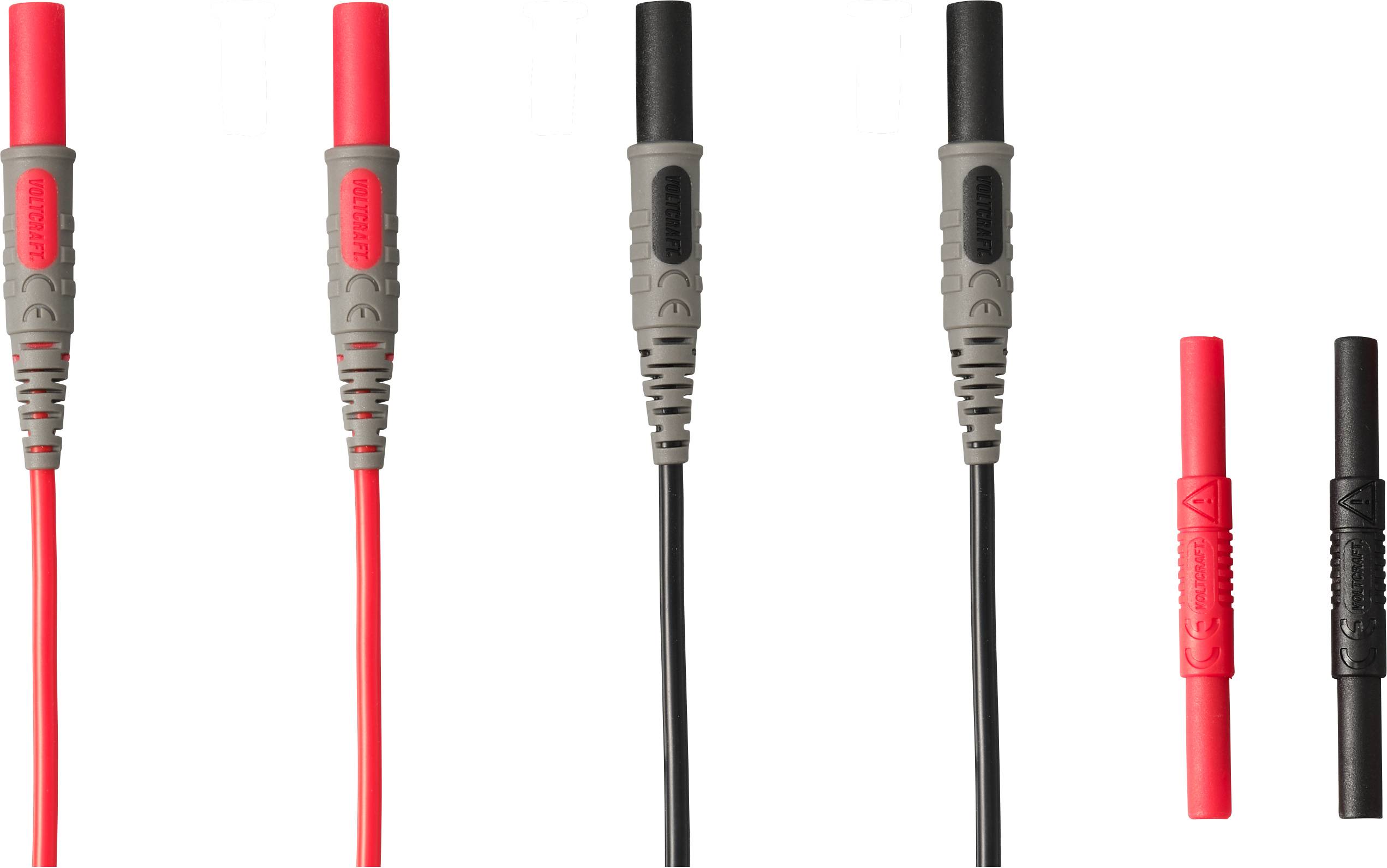 VOLTCRAFT MSL-533 Cableado de medición Conector de 4 mm Conector de 4 mm 1.5 m Rot, Negro 1 Par-1