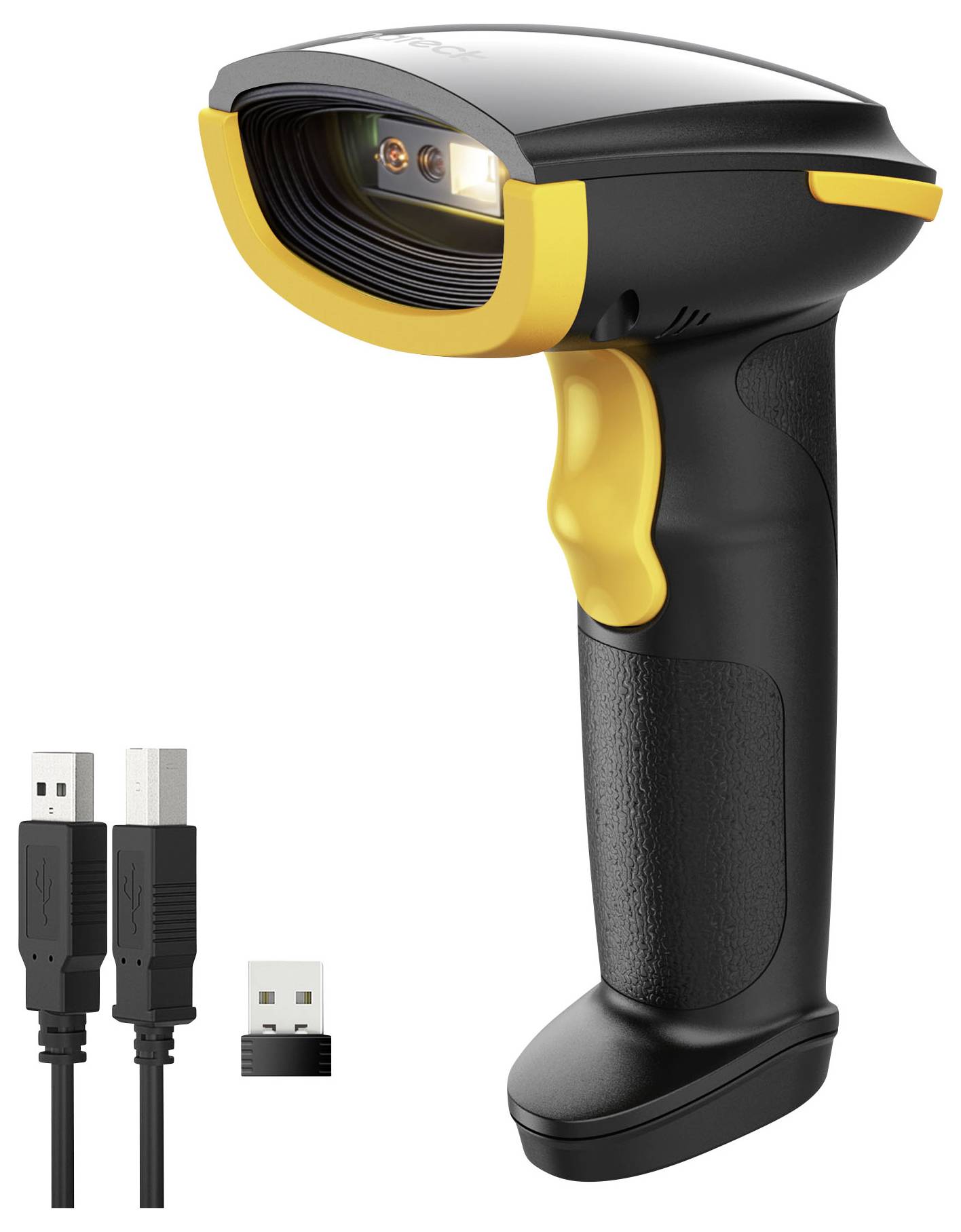 inateck Lector inalámbrico de código de barras 2D Bluetooth®, Radiocontrolado 2D Generador de imágenes Negro, Amarillo E-1