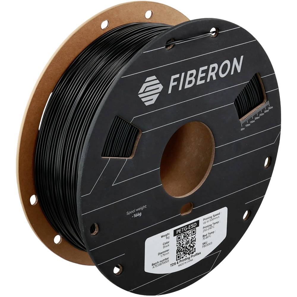 Polymaker FB03003 Fiberon™ Filamento PETG ESD Seguro ante ESD 1.75 mm 1000 g Negro, Schwarz 1 UD(S).-0