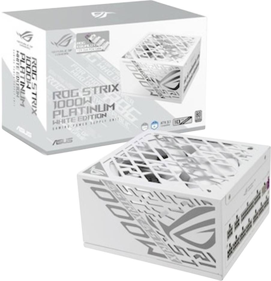 Asus Bianco Netzteil Rog-Strix-1000P-Gaming-Wht-E 1000W 80+ Platin (1000 W), Alimentatore Pc, - Immagine 4