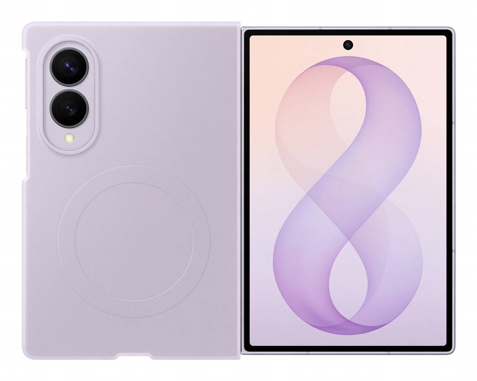Samsung Pack 2-en-1 en silicone magnétique Lavande + Film anti-reflet Transparent pour Galaxy Z Fold 8 Violet - vue 6