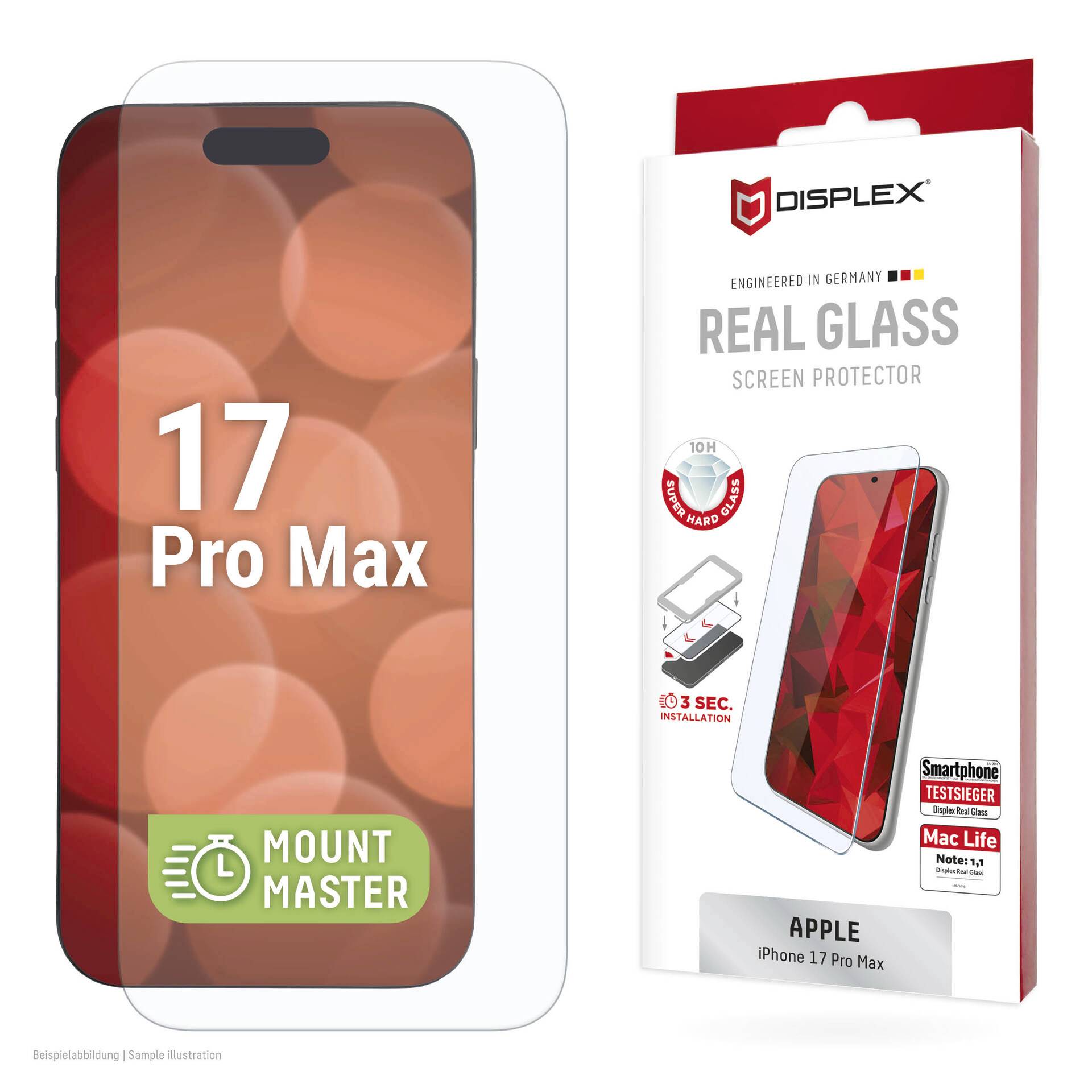 DISPLEX Real Glass Verre de protection d'écran Apple iPhone 17 Pro Max 1 pc(s) anti-traces de doigts 02252
