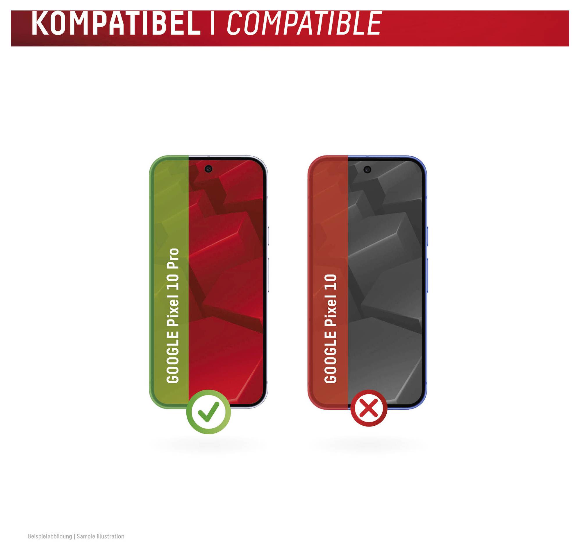 DISPLEX Real Glass + Case Funda + juego de protectores de cristal Google Pixel 10 Pro Transparente 02206-4