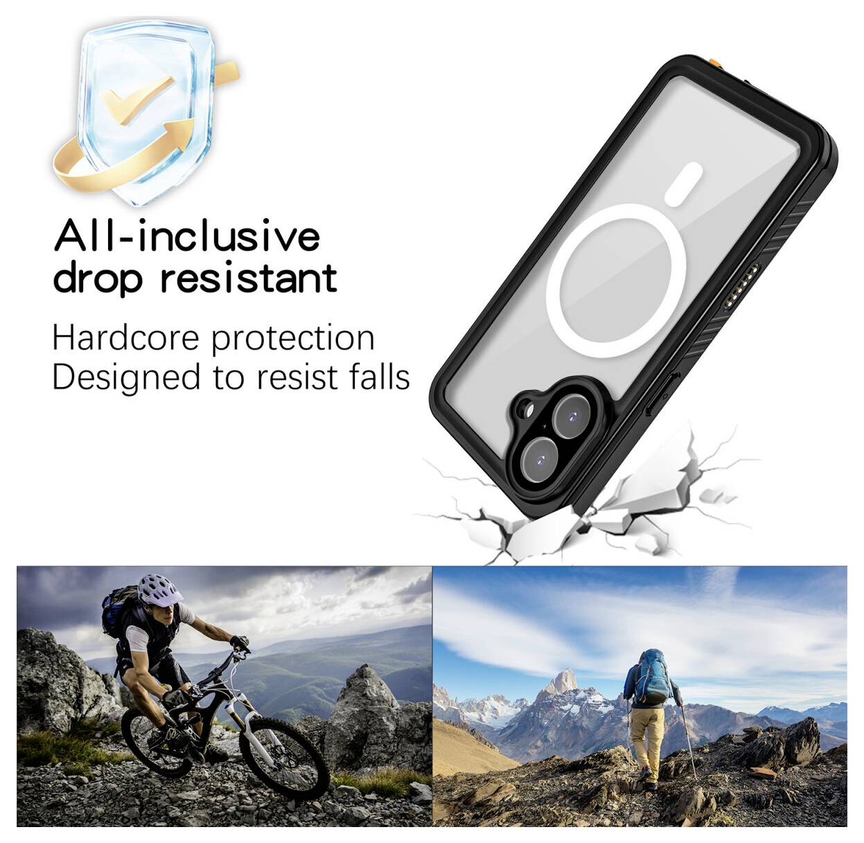 4Smarts Stark Case Apple iPhone 17 Transparente, Schwarz Carga inductiva 541581; 4S541581-8
