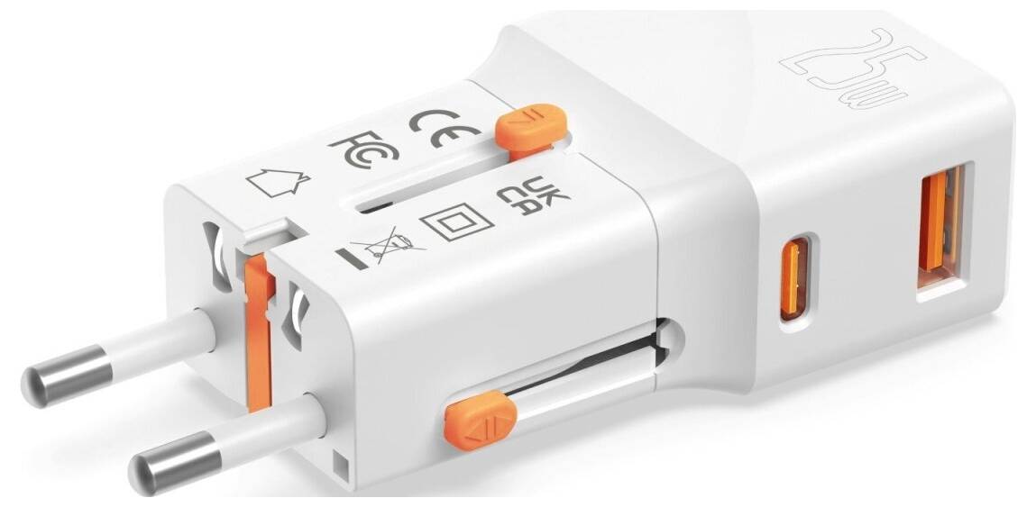 4Smarts Nomad Pocket Adaptador de carga de viaje 25 W USB-A, USB-C® Power Delivery Blanco Toma de corriente Suministro d-9