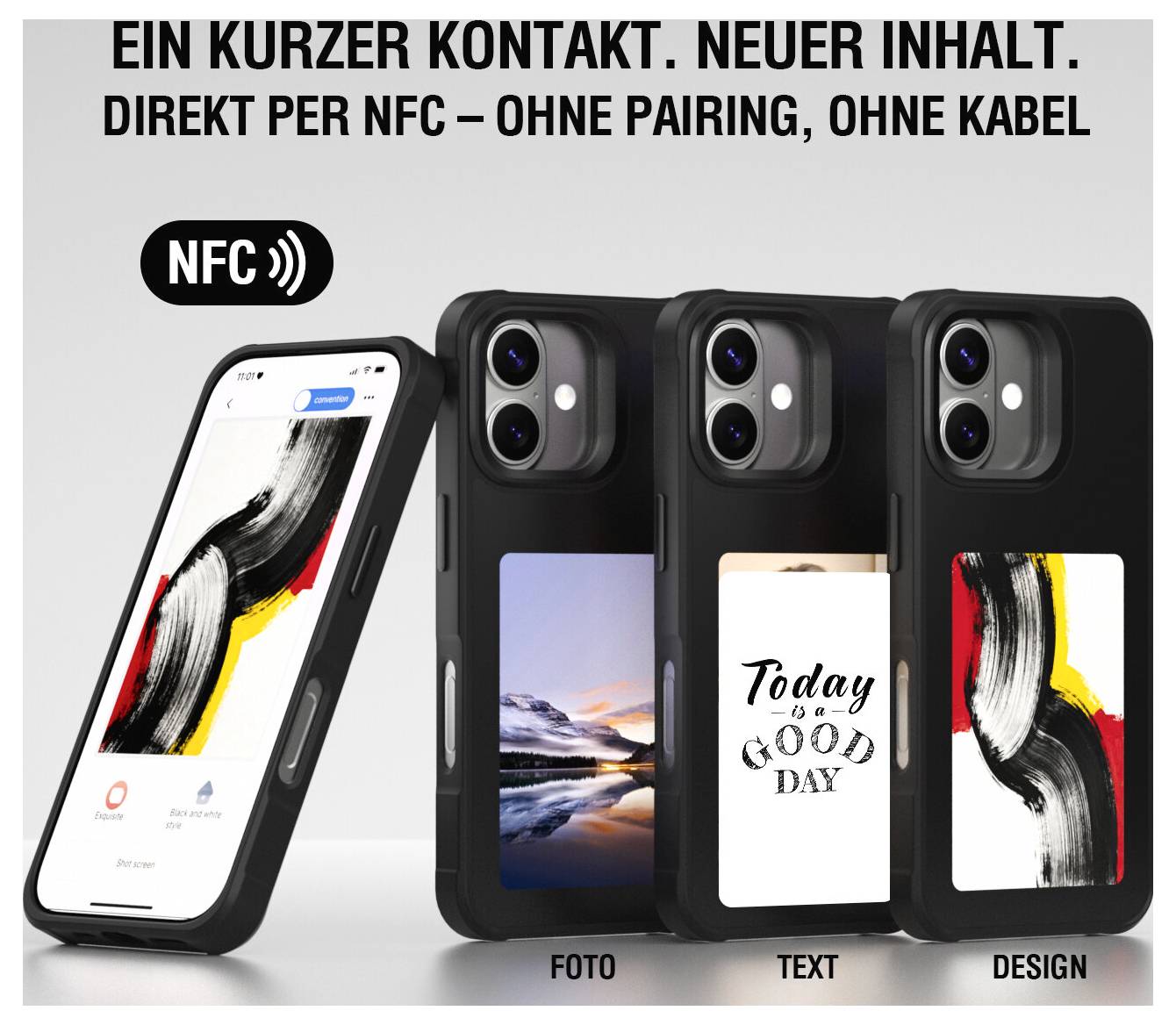4Smarts E-Ink/NFC Cubierta trasera Apple iPhone 17 Schwarz Carga inductiva 541787-2