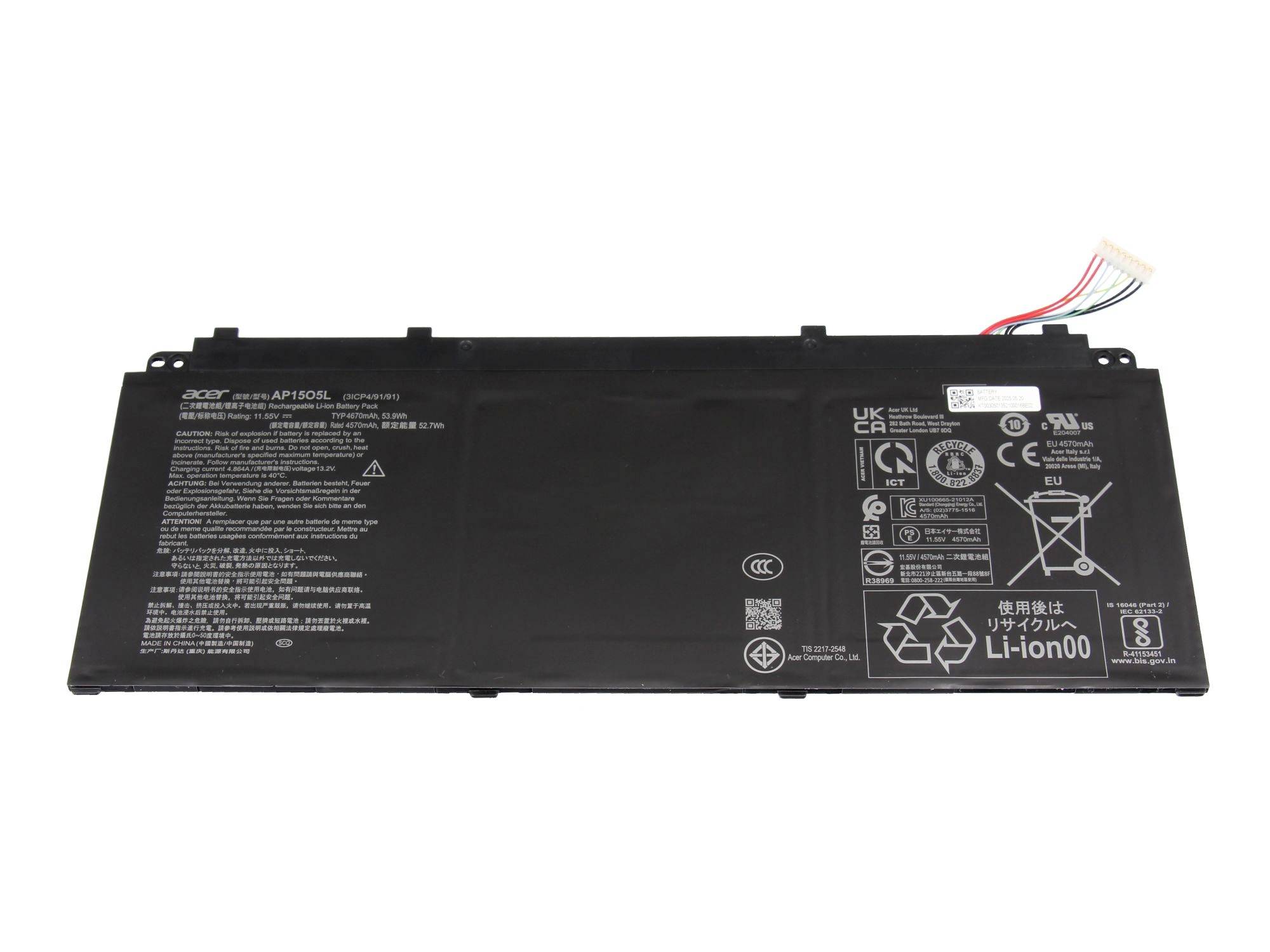 Acer Batería para ordenador portátil Akku KT.00305.013 11.55 V 4670 mAh Acer-0