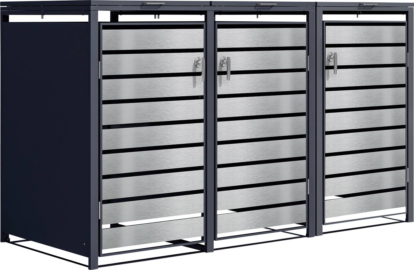 Phoenix GB3320ASK GB3320ASK Caja para cubos de basura Plata 240 l 3 Mülltonnen-0