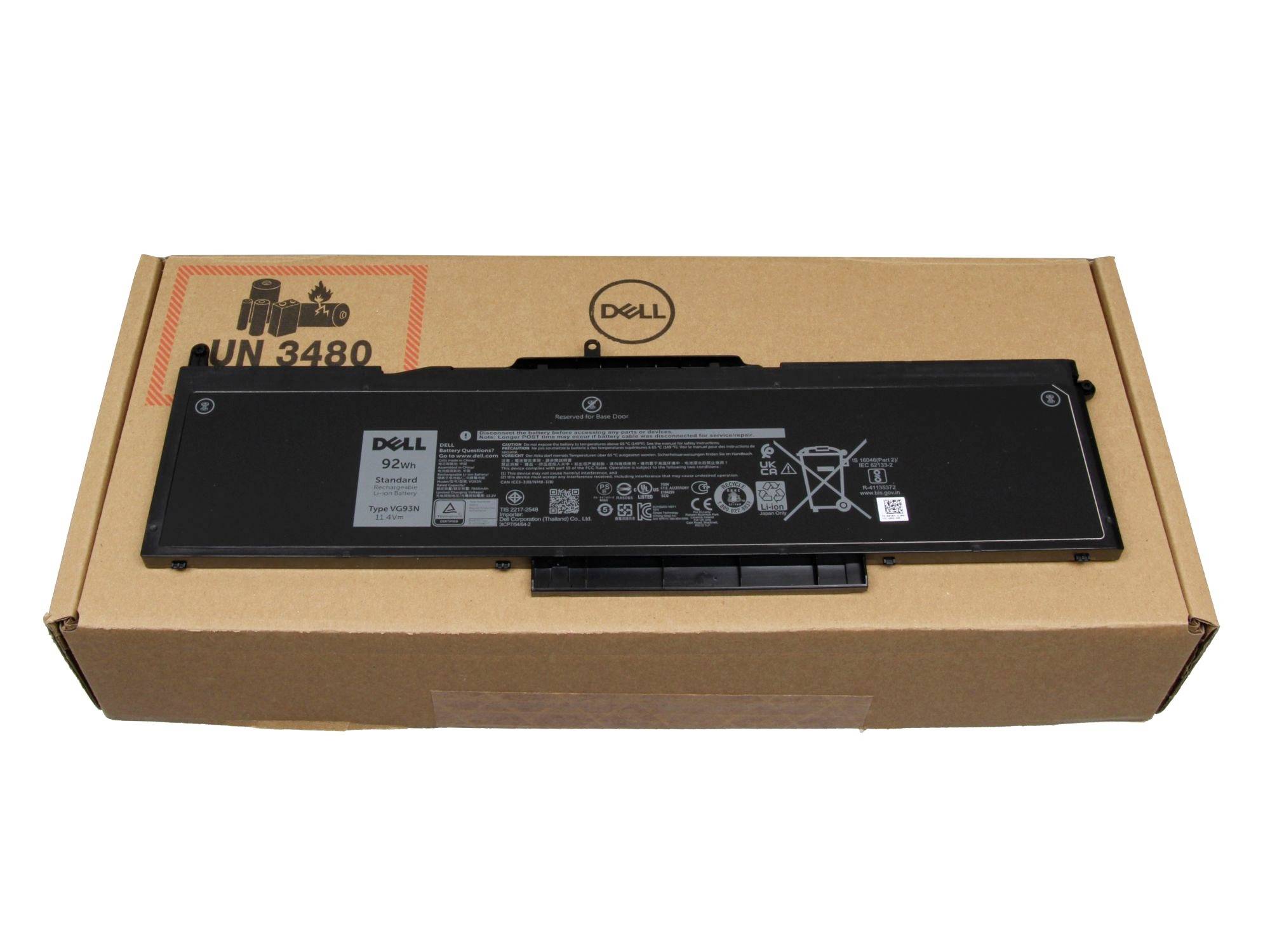 Dell Batería para ordenador portátil Akku VG93N 11.40 V 7600 mAh Dell-0