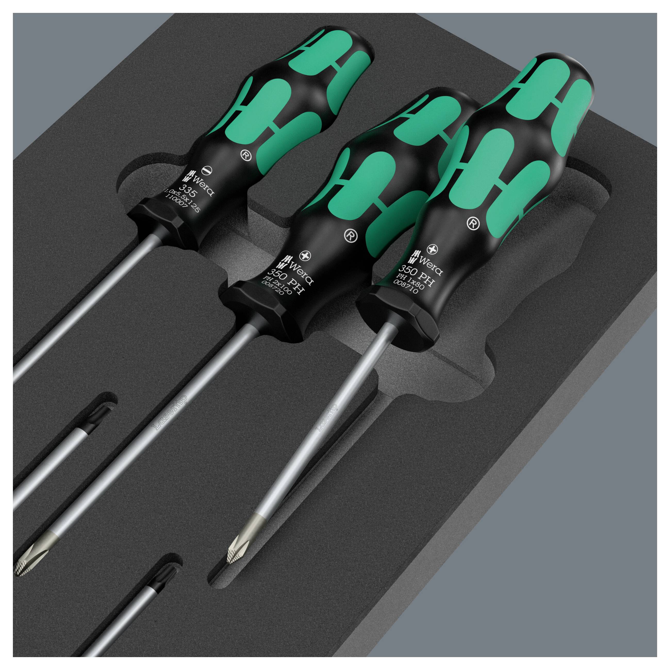 Wera 9719 Serie 300 Taller Juego de destornilladores Cruciforme Phillips, PH, Cuadrado interior (Robertson)-14