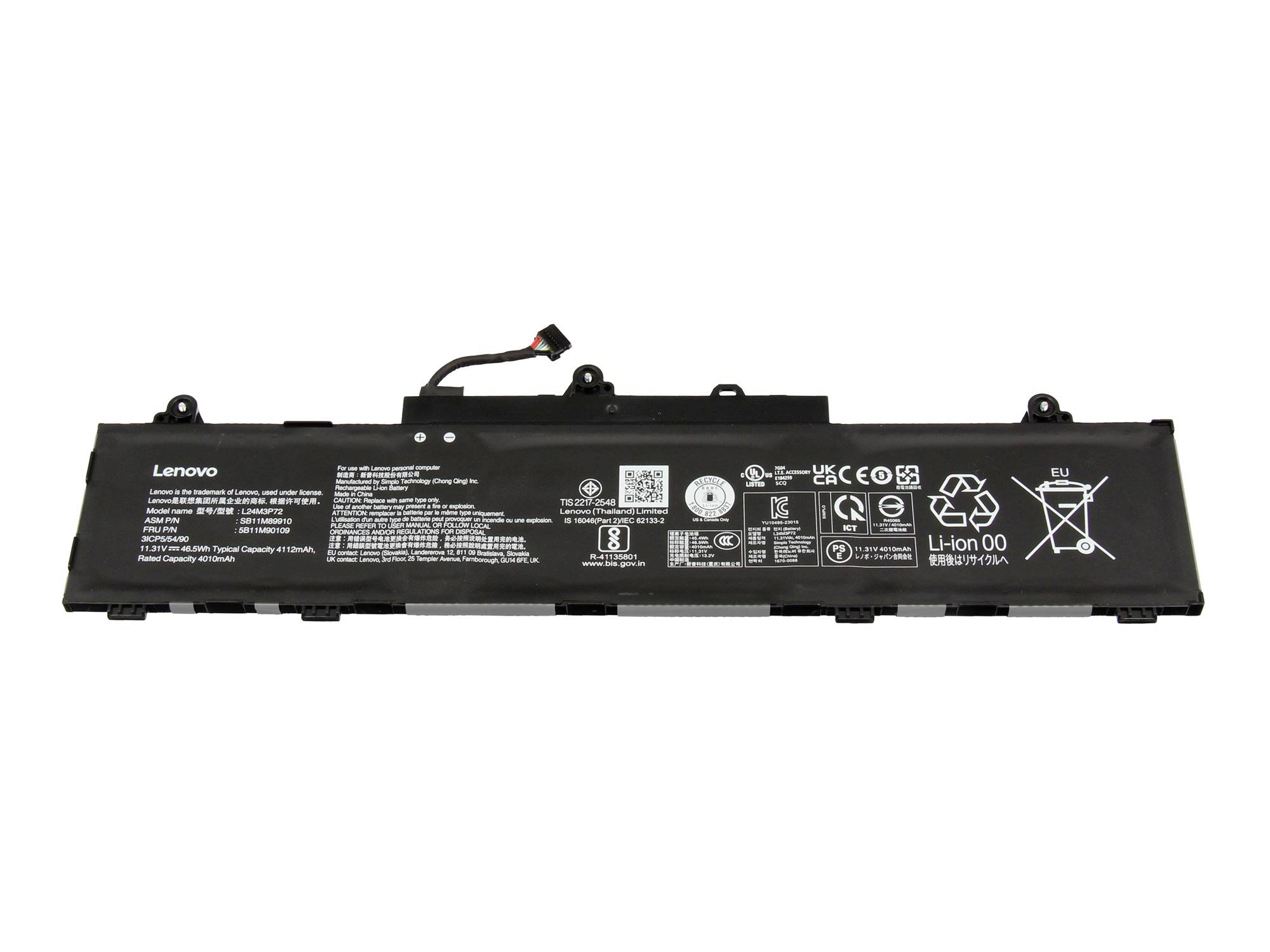 Lenovo Batería para ordenador portátil Akku 5B11M90109 11.31 V 4112 mAh Lenovo-1