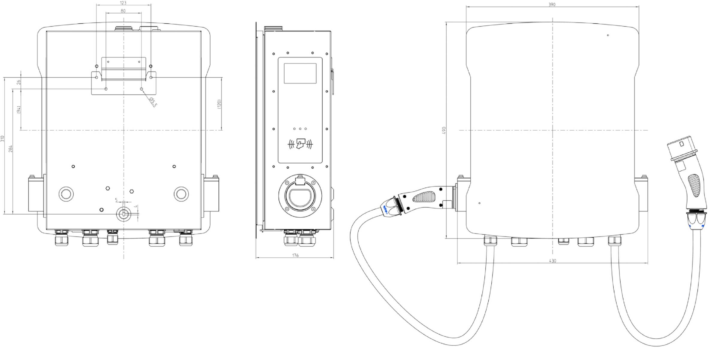 Walther Werke 98603310 Caja de pared 32 A Número de conexiones 2 22 kW-1