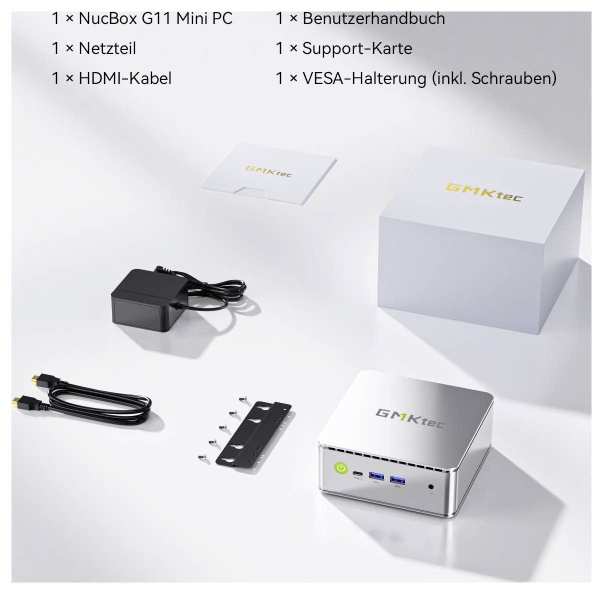 GMKtec Mini-PC (HTPC) (reacondicionado) G11-3 AMD Ryzen™ Embedded R2514 16+256GB AMD Ryzen Embedded R2514 3.7 GHz 16 GB -6