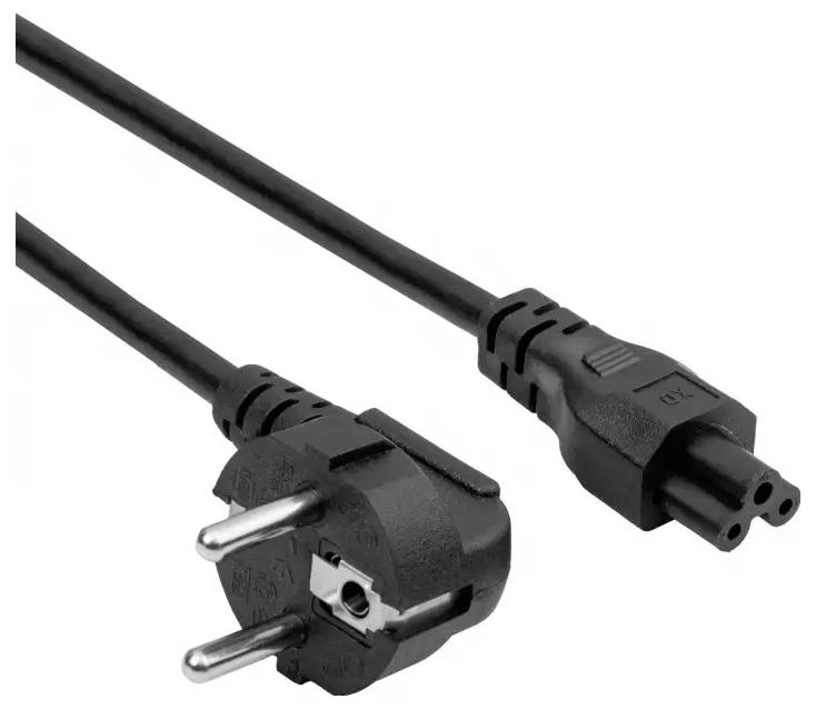 Akyga Corriente Cable [1x Conector con toma de tierra - 1x Conector hembra trébol C5] 3.0 m Schwarz-0