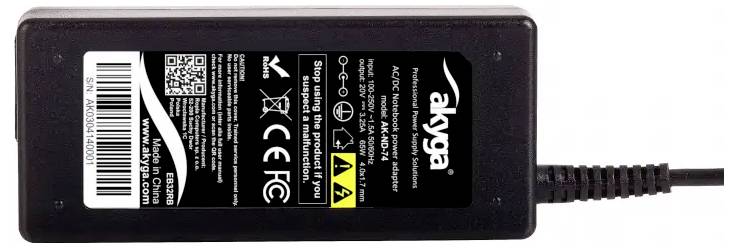 Akyga AK-ND-74 Fuente de alimentación para ordenador portátil 65 W 20 V 3.25 A-5