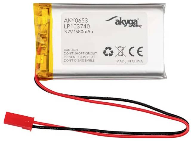 Akyga Paquete de batería para modelismo (LiPo) 3.7 V 1580 mAh JST-SYP-0
