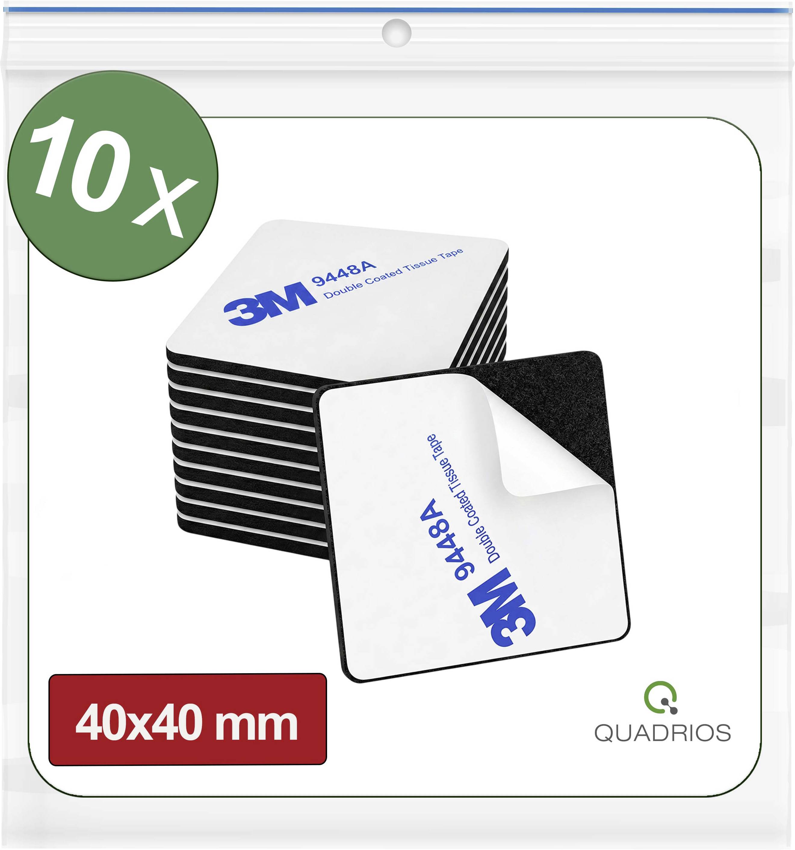 Quadrios 26SA174 26SA174 Puntos adhesivos de doble cara Schwarz (Lon. x Anch.) 40 mm x 40 mm 10 UD(S).-0