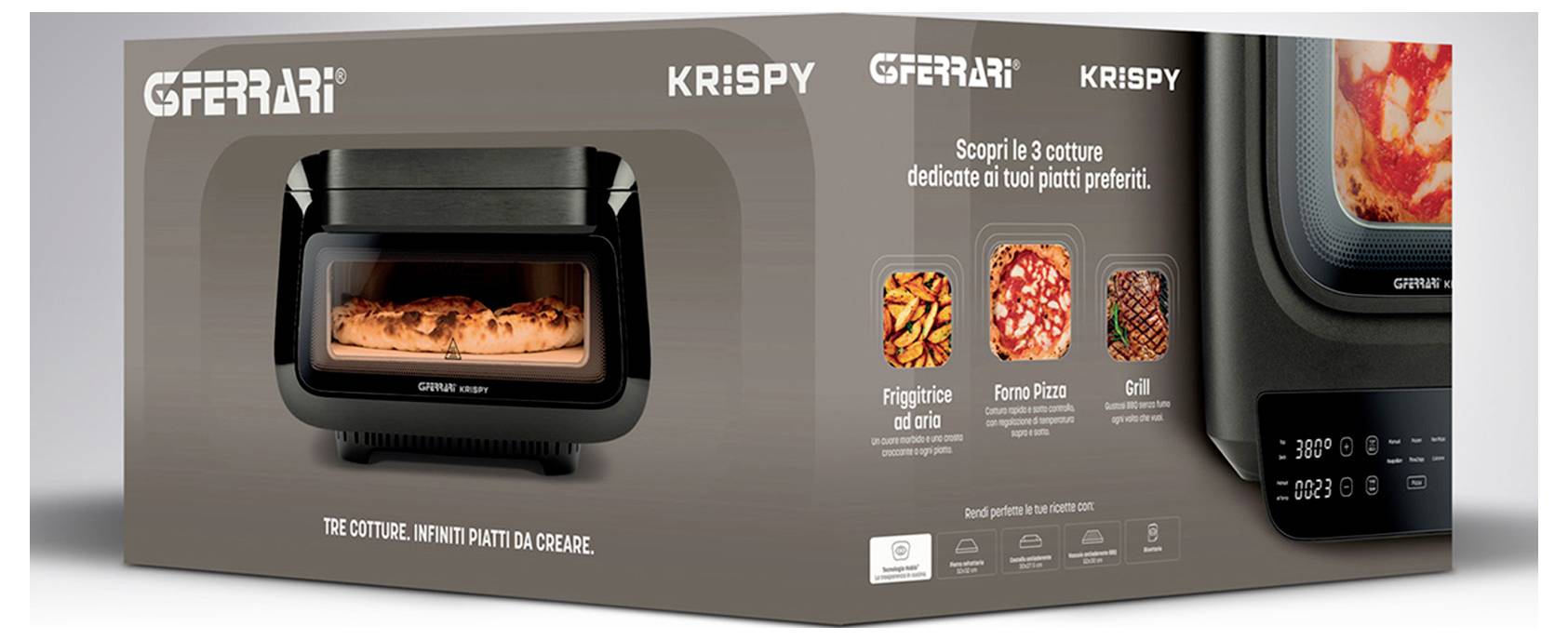 G3Ferrari Krispy Horno de pizzas Función de aire caliente, Función de temporizador 13 l-5