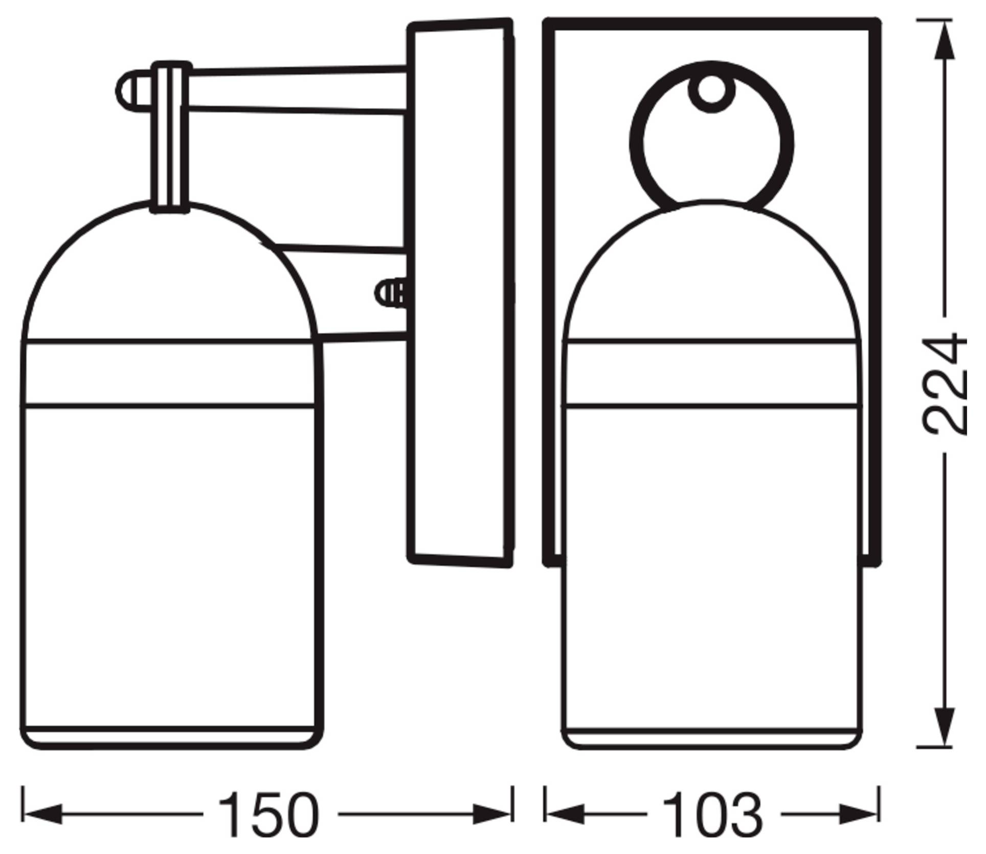 OSRAM ENDURA Classic Cowbell IP65 Wall E27 Dark Grey 4099854709746 Apliques de pared para exteriores LED E27 Antracita-2