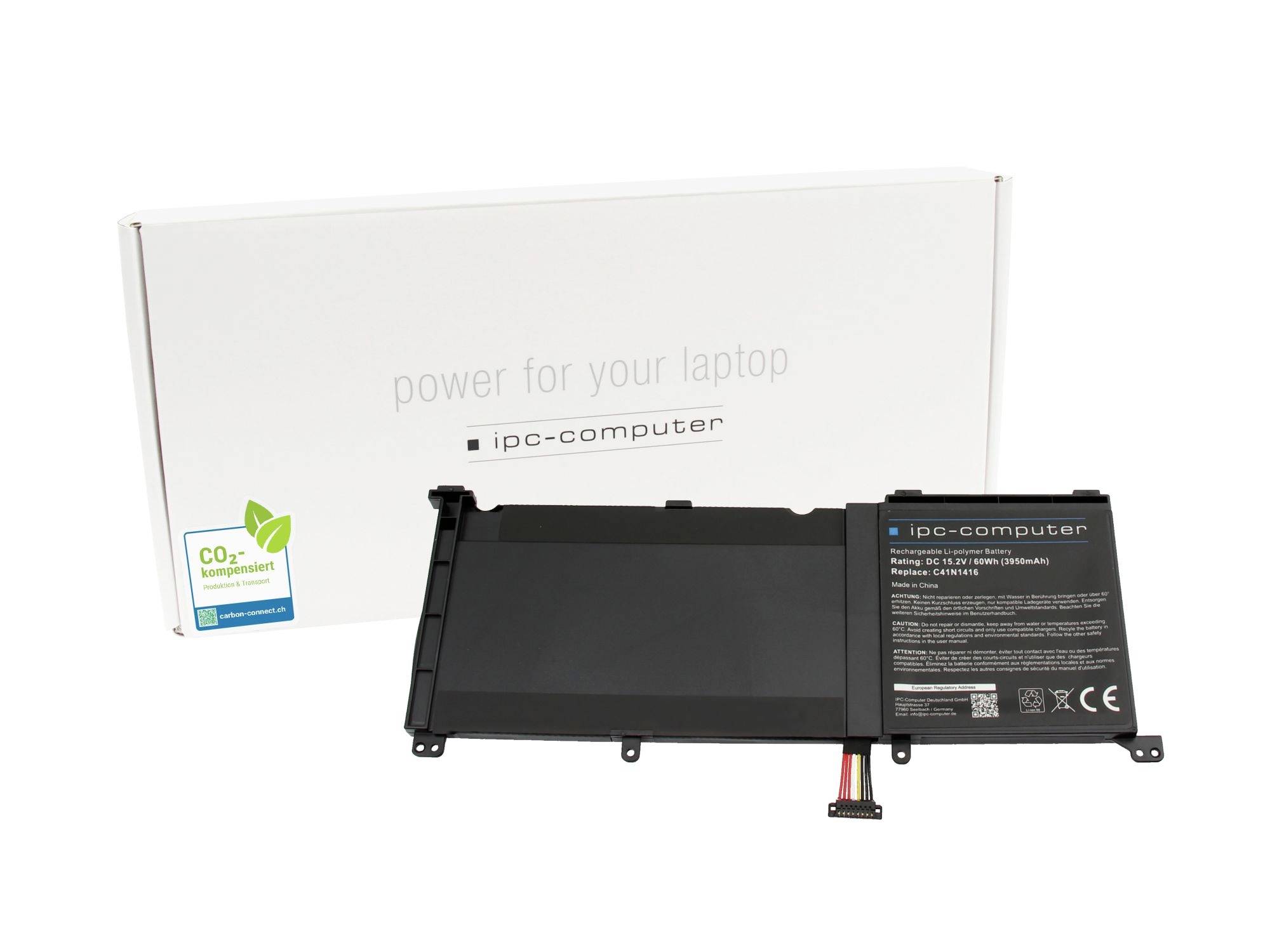 ipc-computer Batería para ordenador portátil Akku AS C41N1416-4S1P 15.20 V 3950 mAh IPC-Computer-0