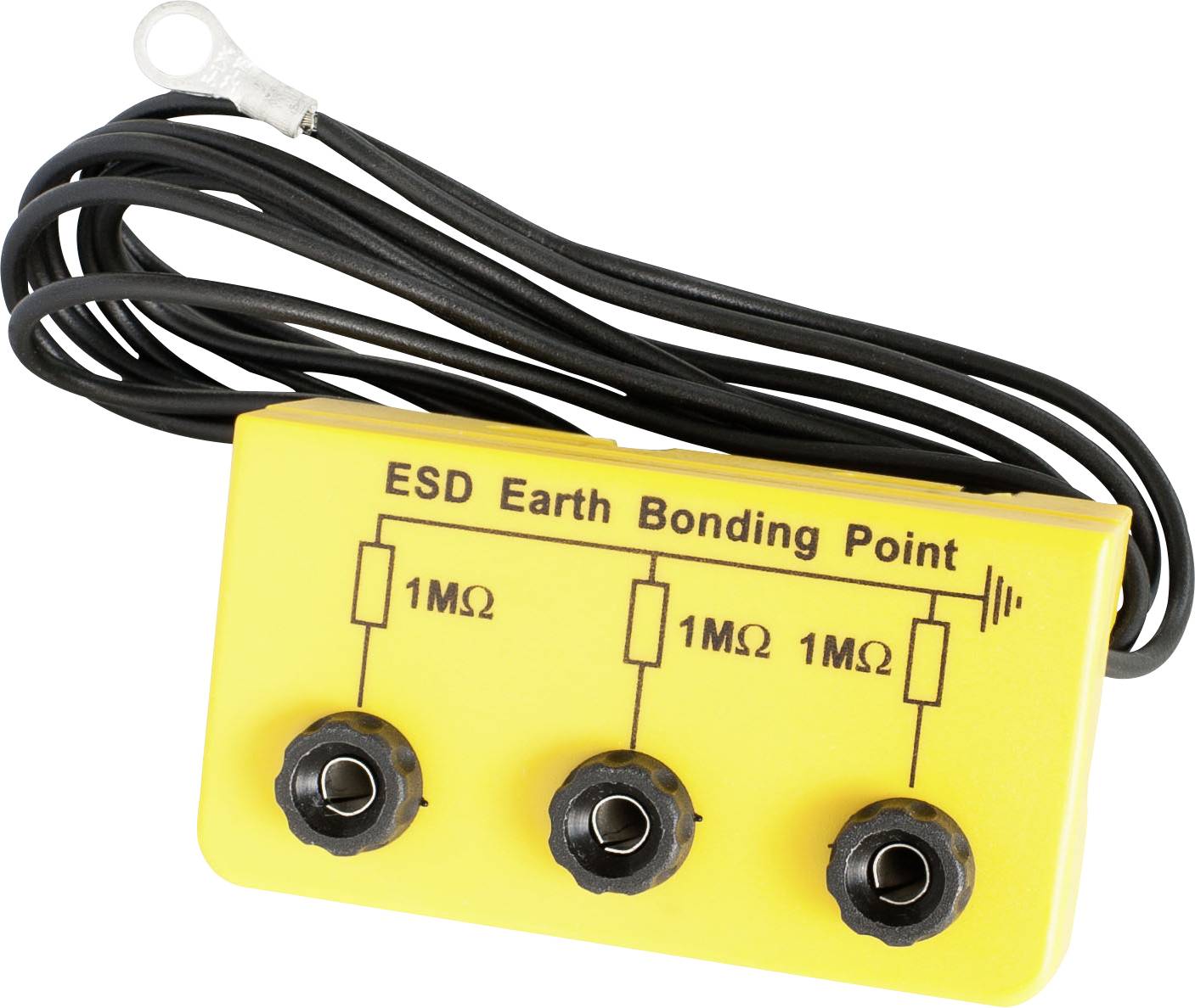BJZ C-211 7669 / A-7669 Caja de tierra ESD Forma en L 2 m Conector hembra tipo banana-0