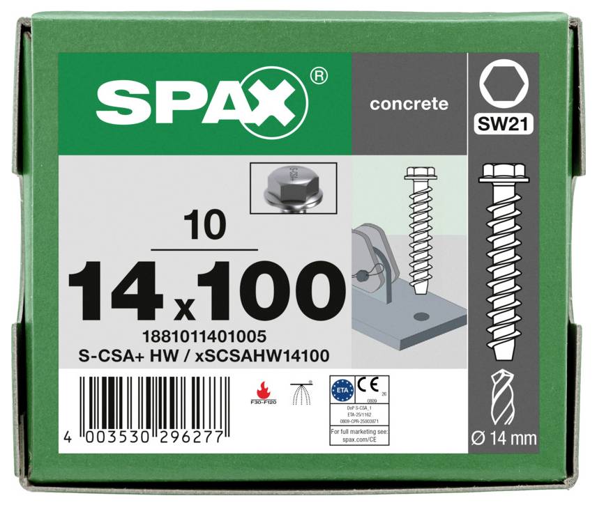 SPAX 1881011401005 Concrete screw 14 mm 100 mm 10 UD(S).-2