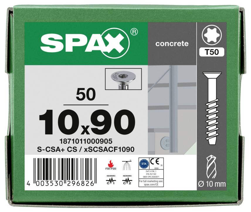 SPAX 1871011000905 Concrete screw 10 mm 90 mm 50 UD(S).-2