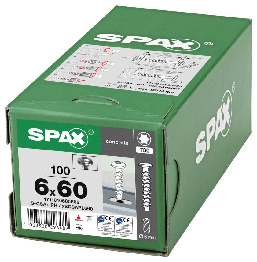 SPAX 1711010600605 Concrete screw 6 mm 60 mm 100 UD(S).-1