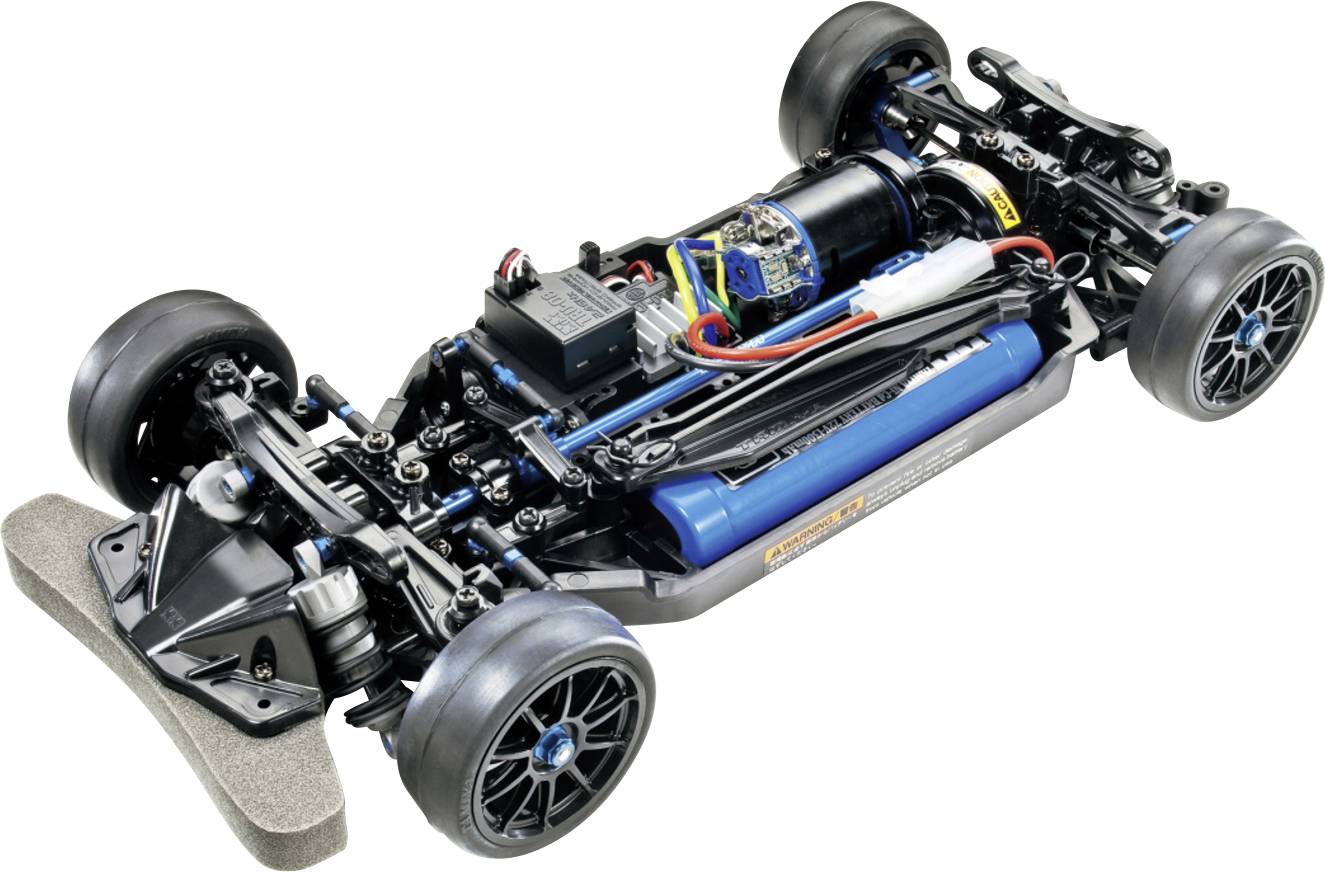 Tamiya TT-02R RC Schwarz, Plata, Blau Sin escobillas 1:10 Maqueta de coche de RC Vehículo de carretera Tracción total (4-0