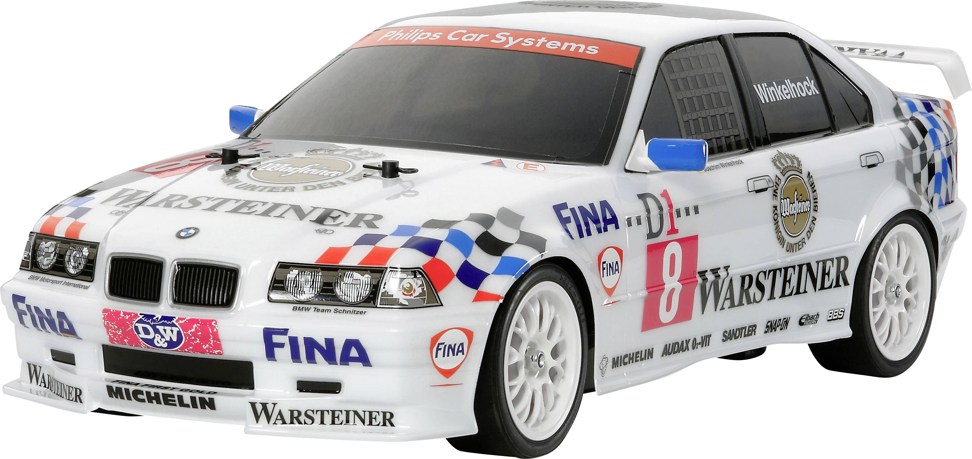 Tamiya TT-01E RC BMW 318i STW Blanco Con escobillas 1:10 Maqueta de coche de RC Eléctrico Vehículo de carretera Tracción-0