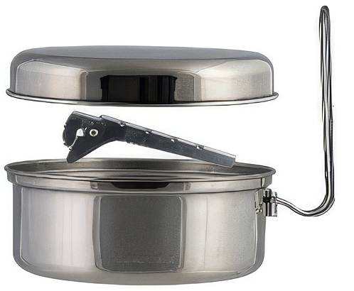Highlander Vajilla para cocinar de camping 1 UD(S). CP298-SR Acero inoxidable-0