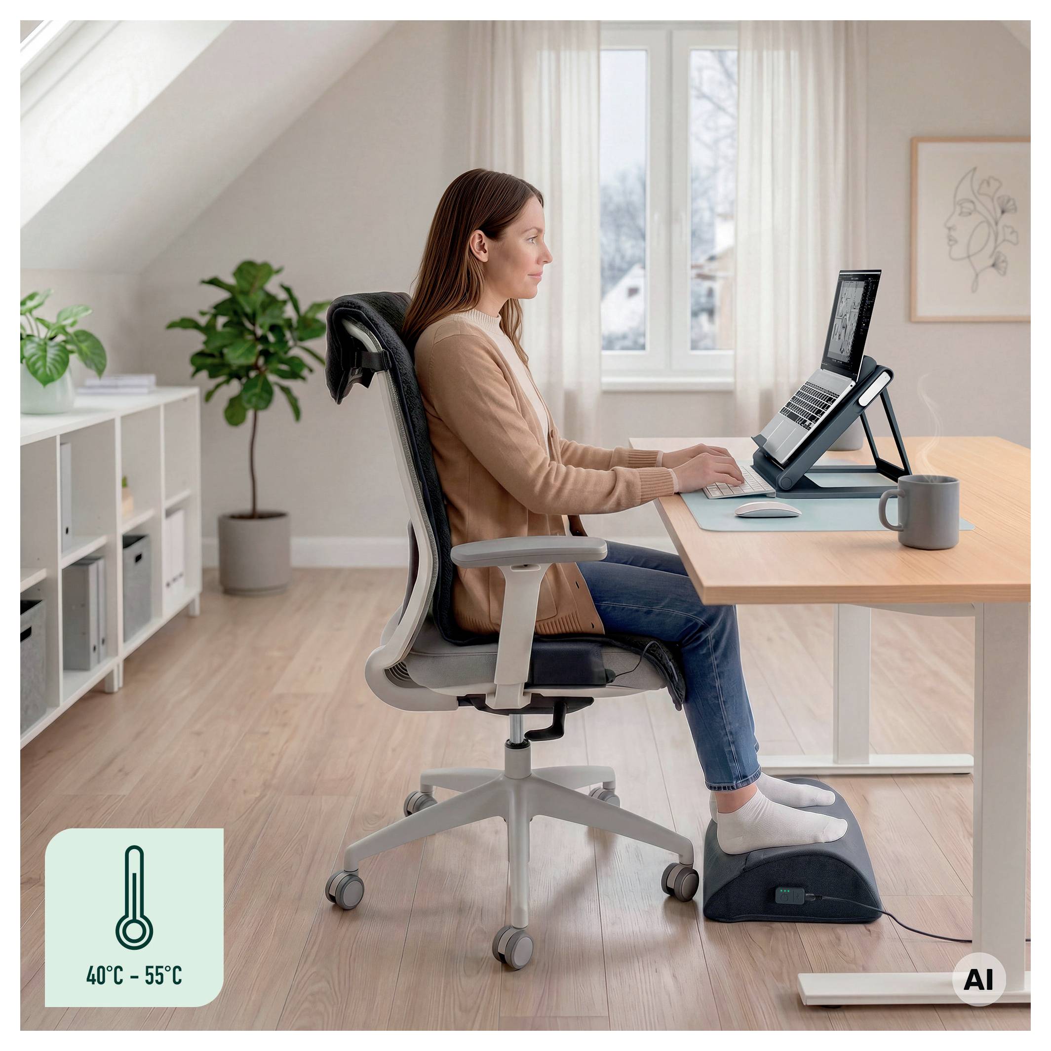 Leitz 51900089 Calentador de pies Gris-1