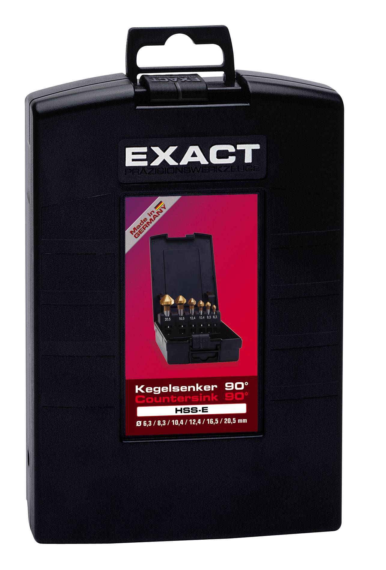 Exact Kegelsenkersatz 90° HSSE 6,3-20,5mm DIN335C plus6 05727 Juego de avellanador cónico 6 piezas 6.3 mm, 8.3 mm, 10.4 -2