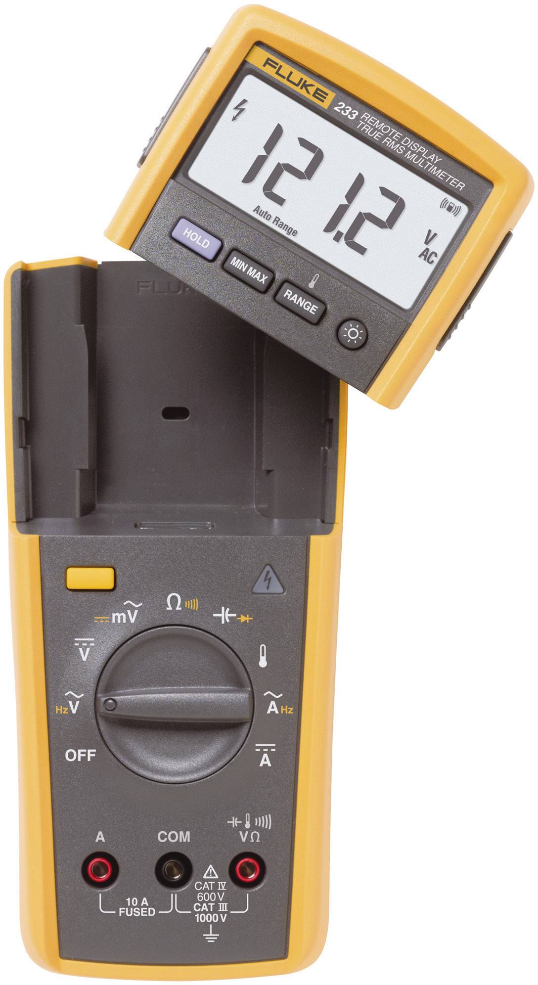 Fluke 233 Multímetro manual Calibrado según (ISO) Digital Pantalla a distancia CAT III 1000 V, CAT IV 600 V Visualización (recuento de píxeles): 6000