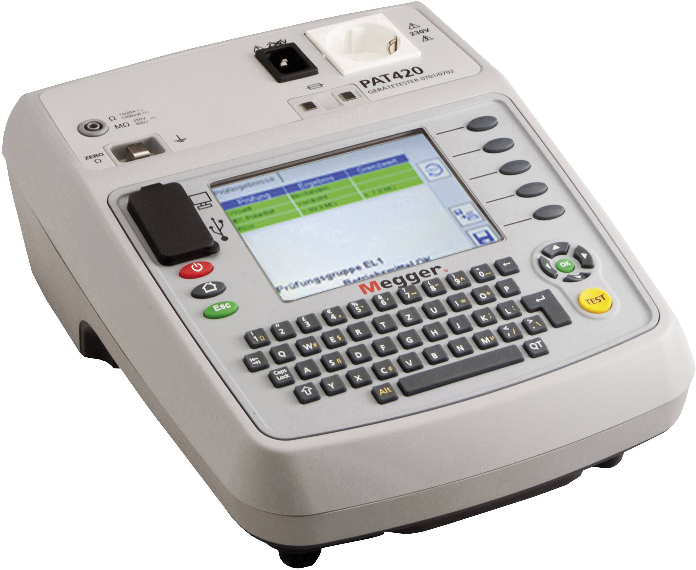 Megger PAT420-DE Comprobador de aparatos Normas de seguridad electrónica alemanas de la VDE 0701-0702-0