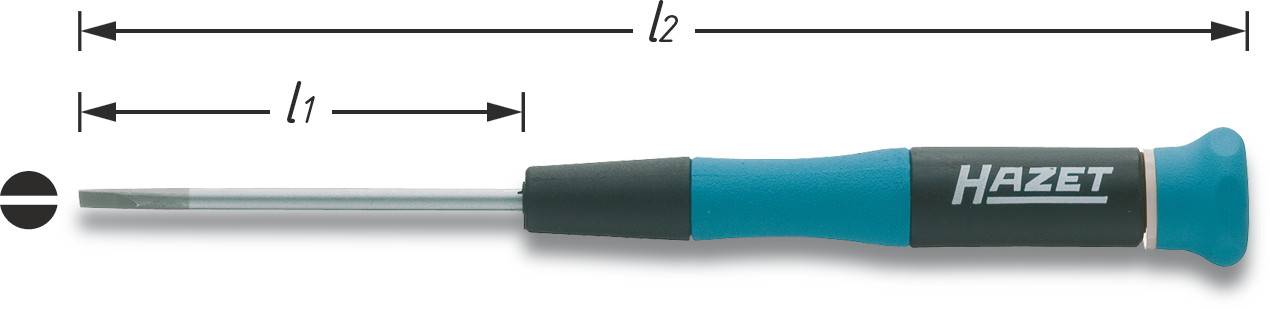 Hazet Electrónica y mecánica de precisión Destornillador de ranura Longitud de la cuchilla: 75 mm